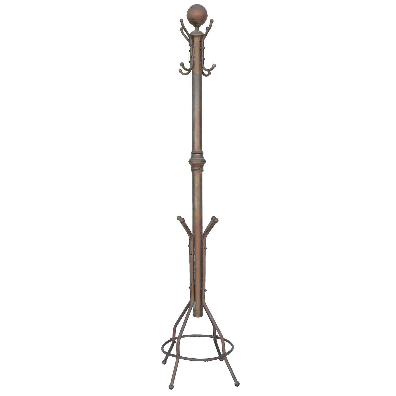 Early 20th Century Art Deco Brass Coat Rack (1 of 13)