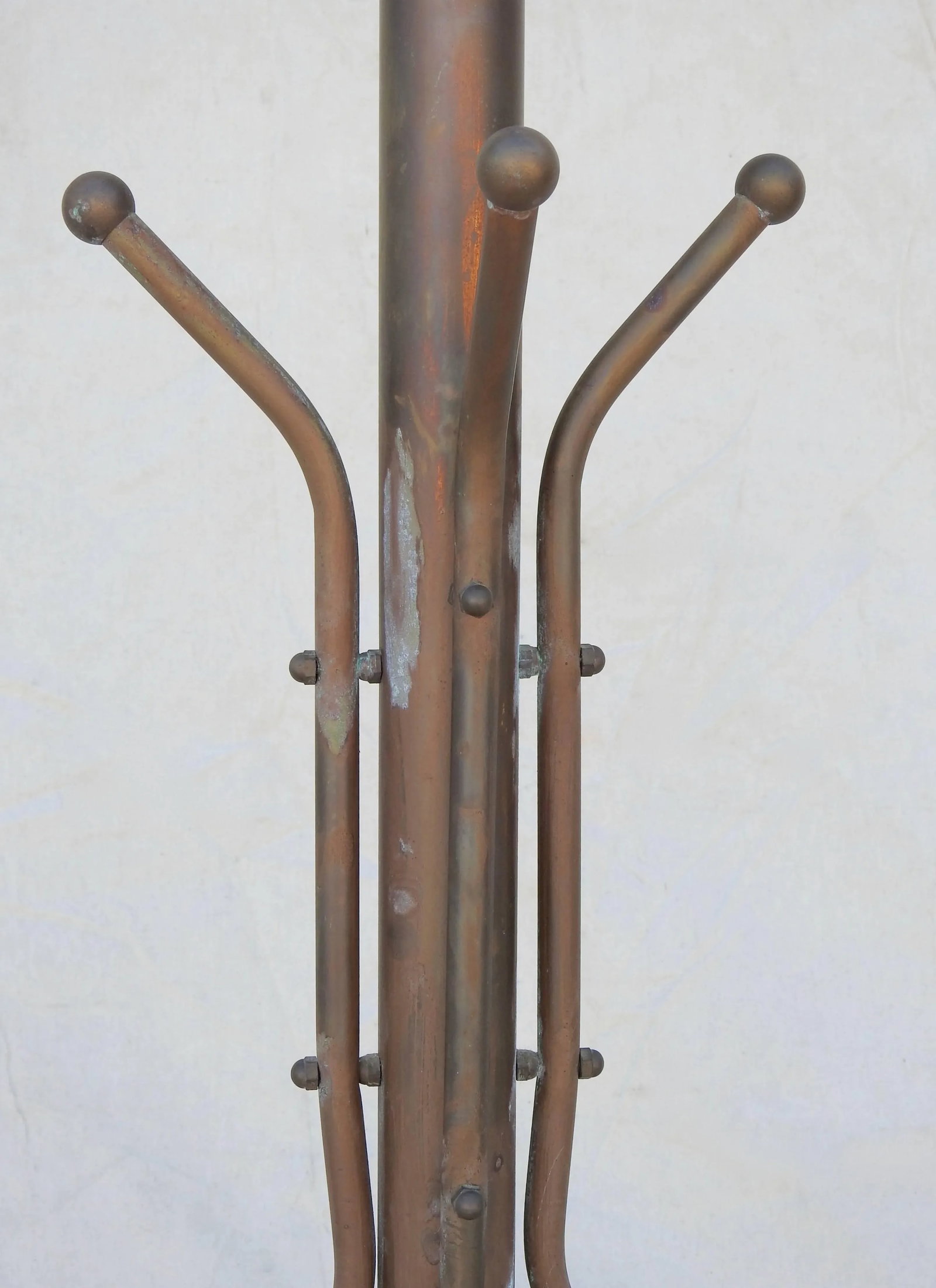 Early 20th Century Art Deco Brass Coat Rack - 8
