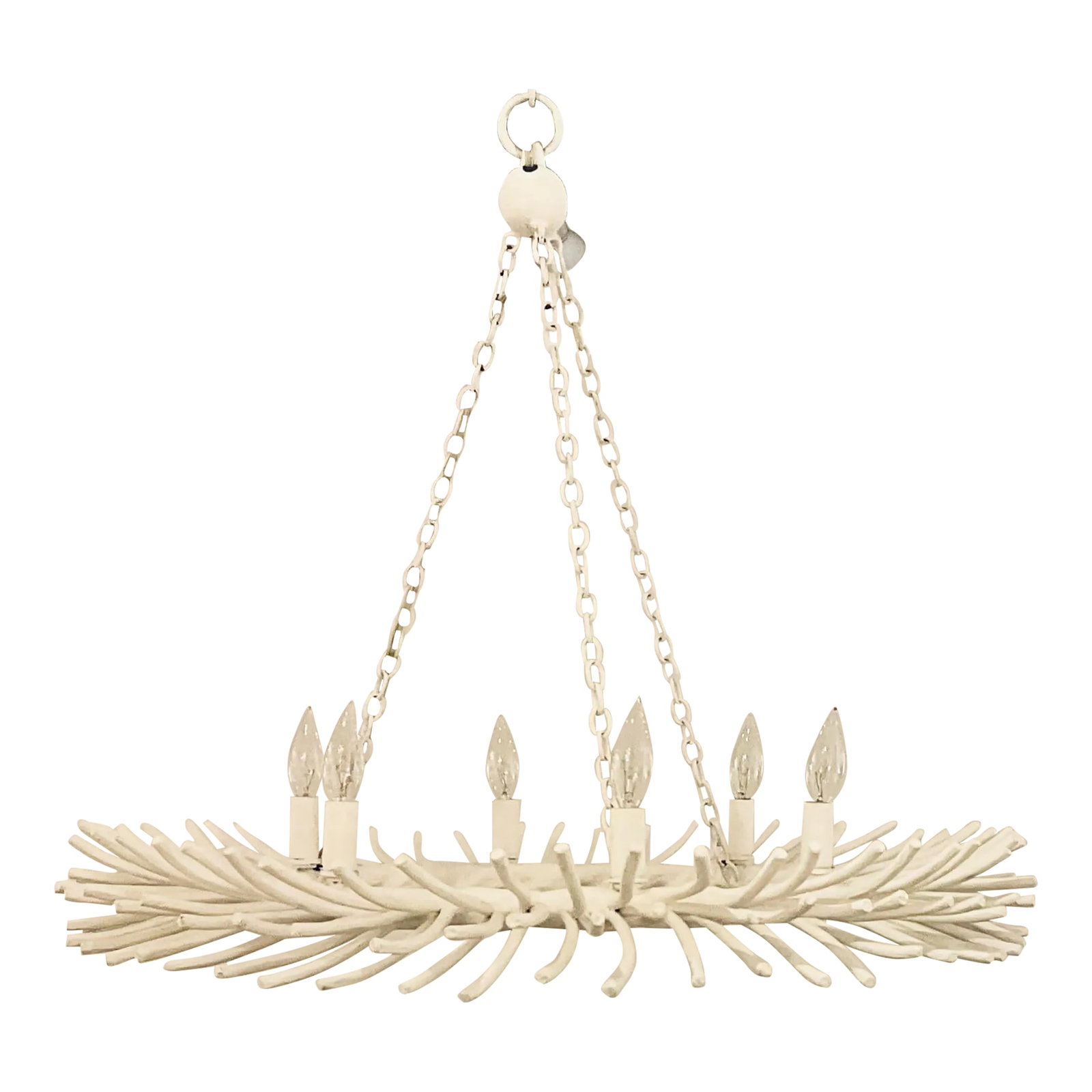 Made Goods Modern White Metal Bruna Chandelier (1 of 6)