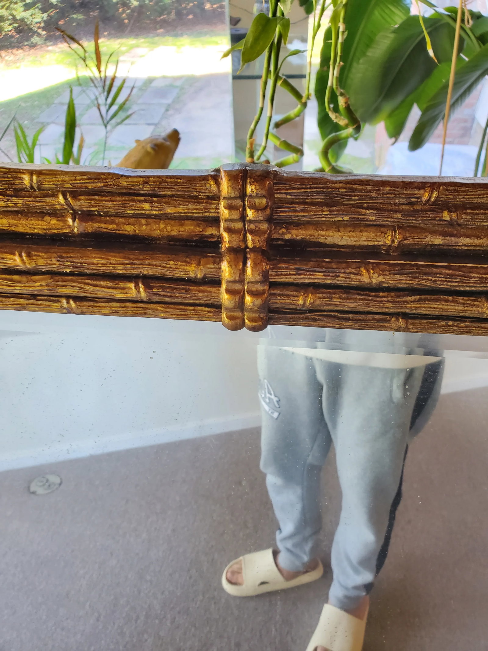 1960s Hollywood Regency Faux Bamboo Mirror - 4