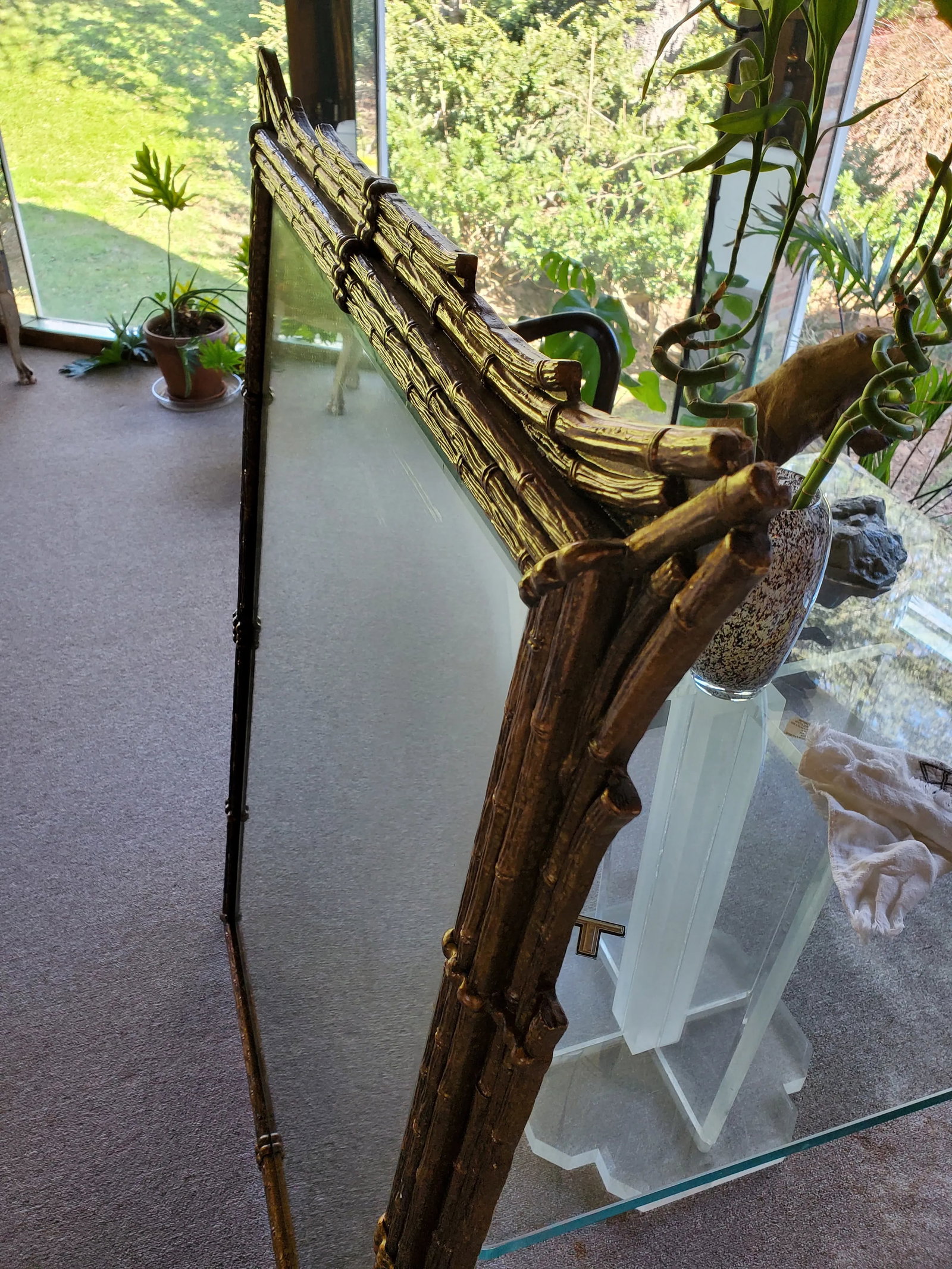 1960s Hollywood Regency Faux Bamboo Mirror - 7