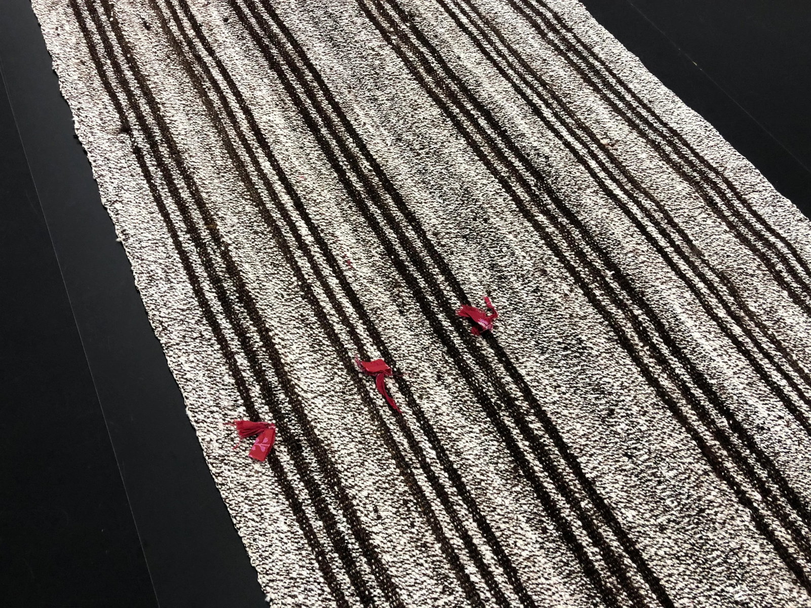 1960 Vintage Primitive Nomadic Turkish Handmade Striped Kilim Rug- 2'6'' * 8'11'' - 10