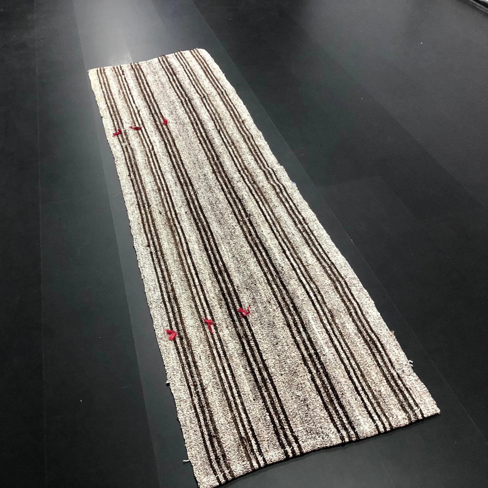 1960 Vintage Primitive Nomadic Turkish Handmade Striped Kilim Rug- 2'6'' * 8'11'' - 2