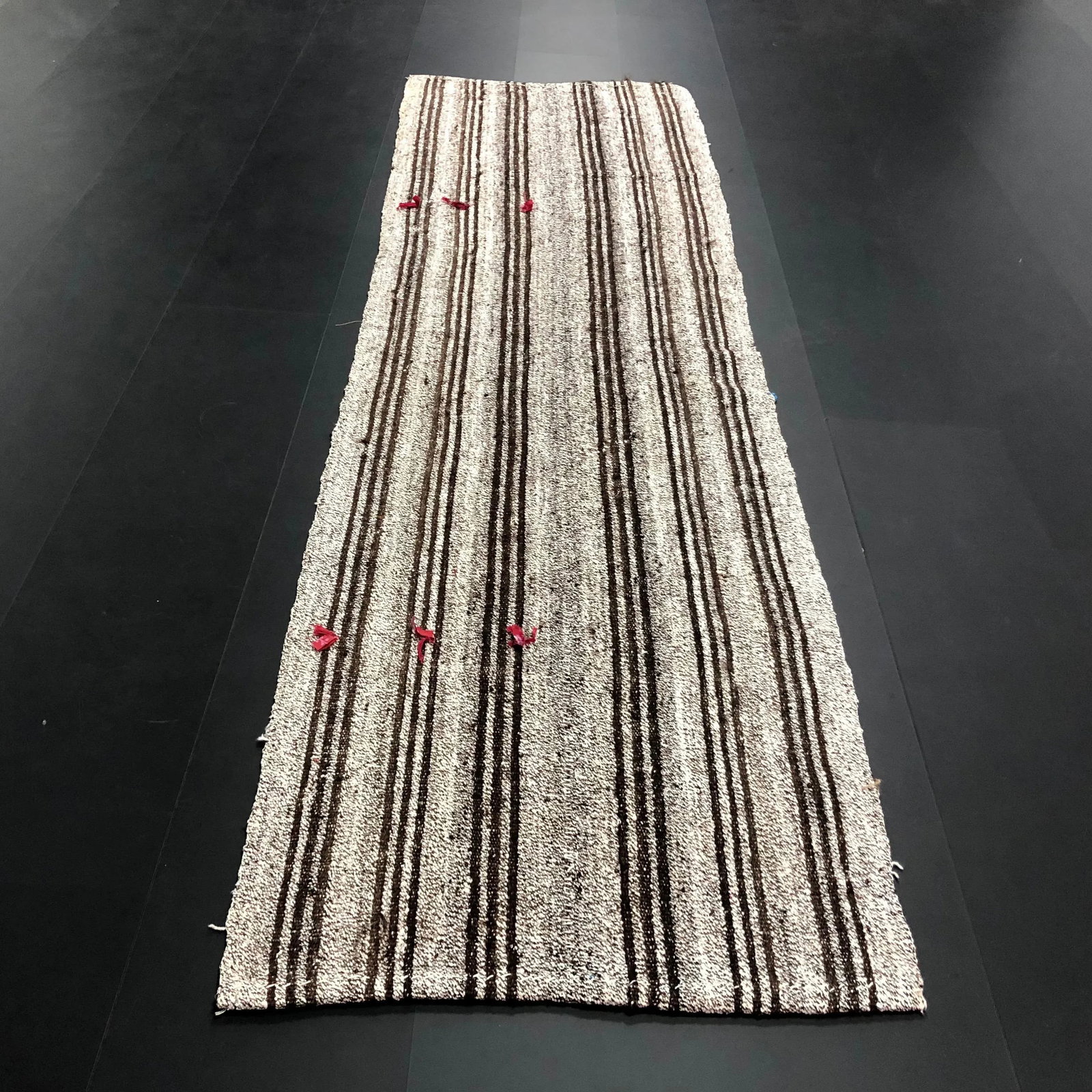 1960 Vintage Primitive Nomadic Turkish Handmade Striped Kilim Rug- 2'6'' * 8'11'' - 3