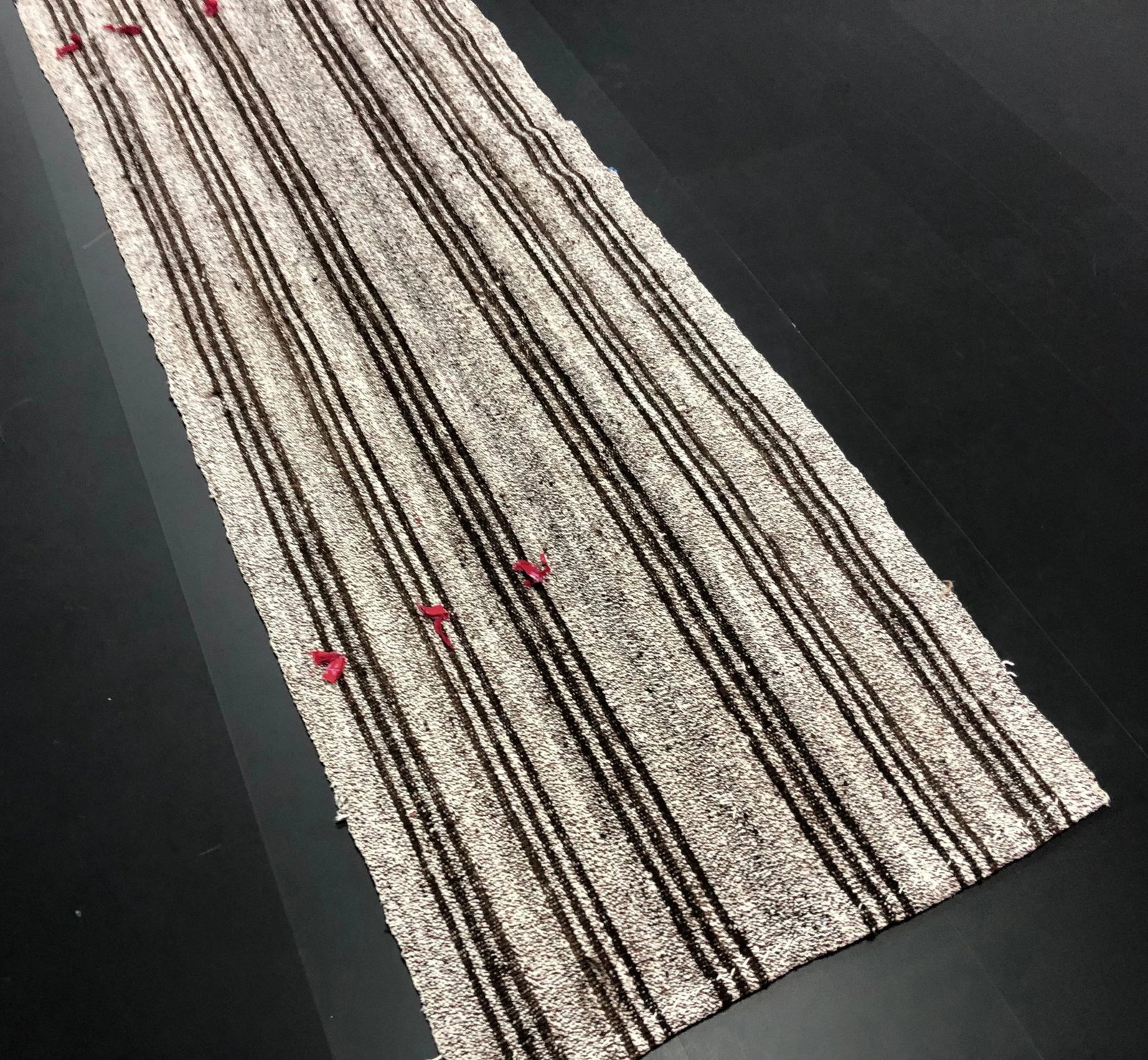 1960 Vintage Primitive Nomadic Turkish Handmade Striped Kilim Rug- 2'6'' * 8'11'' - 5