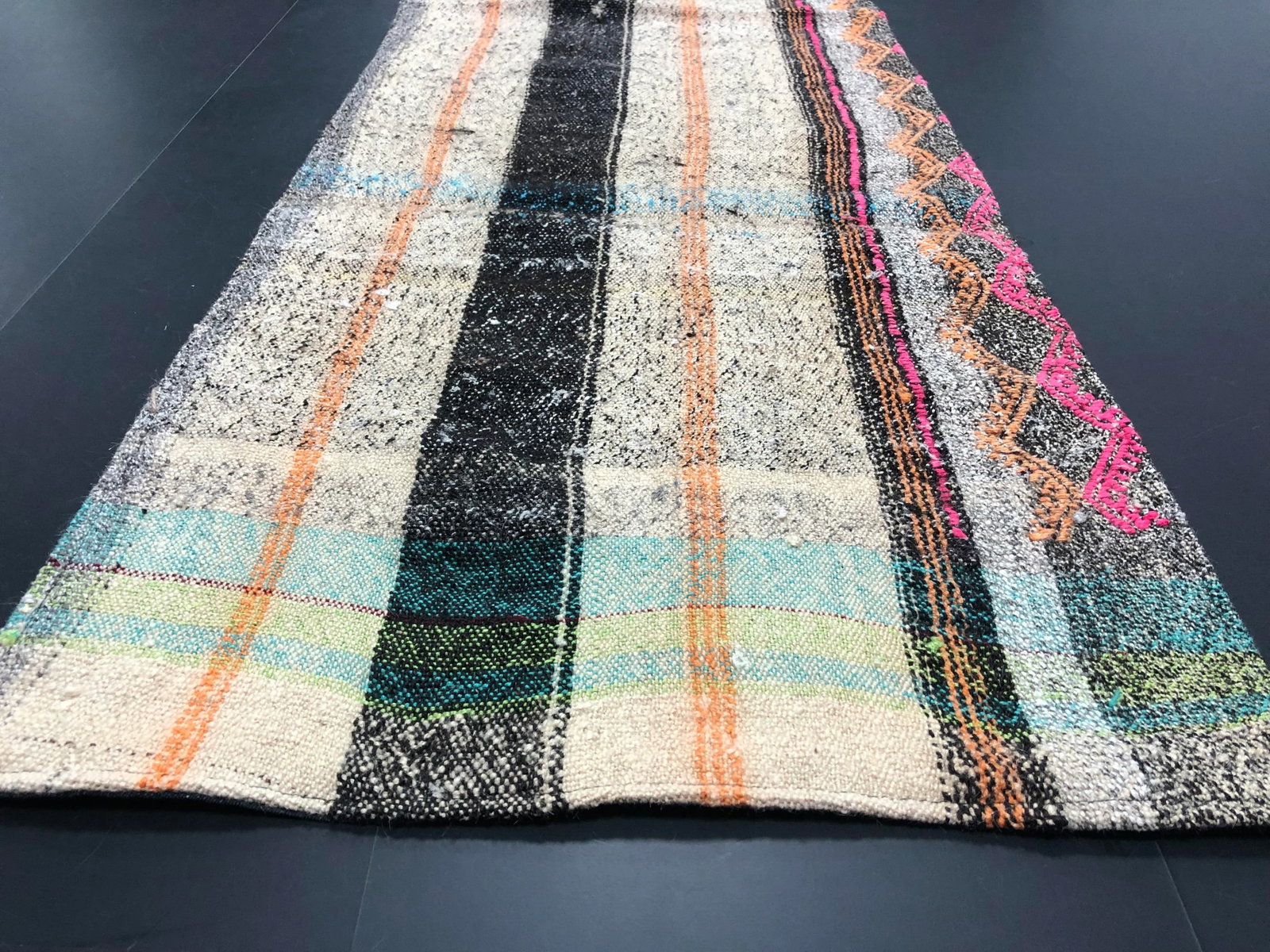 Vintage Turkish Anatolian Bohemian Handmade Kilim Runner Rug - 1'10'' * 7'2'' - 8