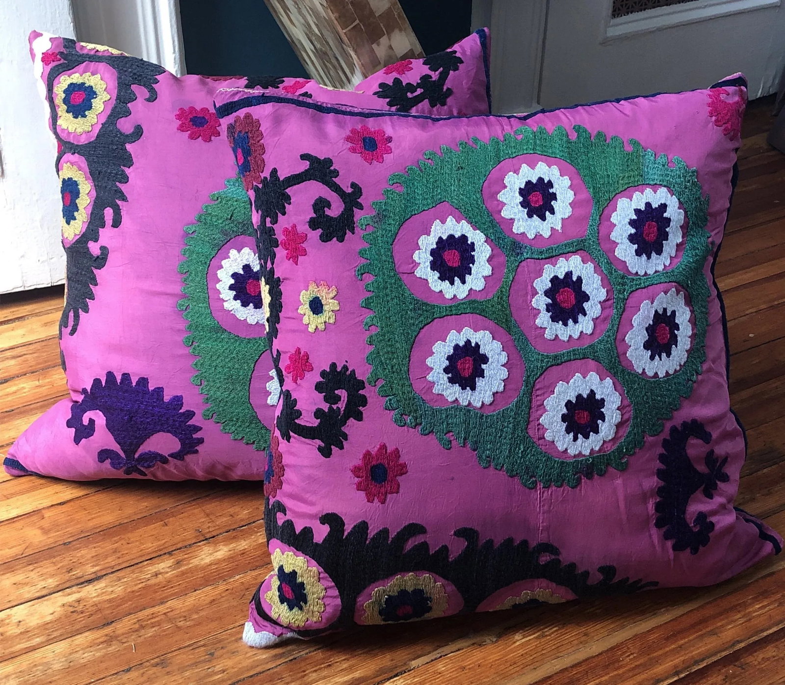 Turkish Suzani Pillows - A Pair - 4