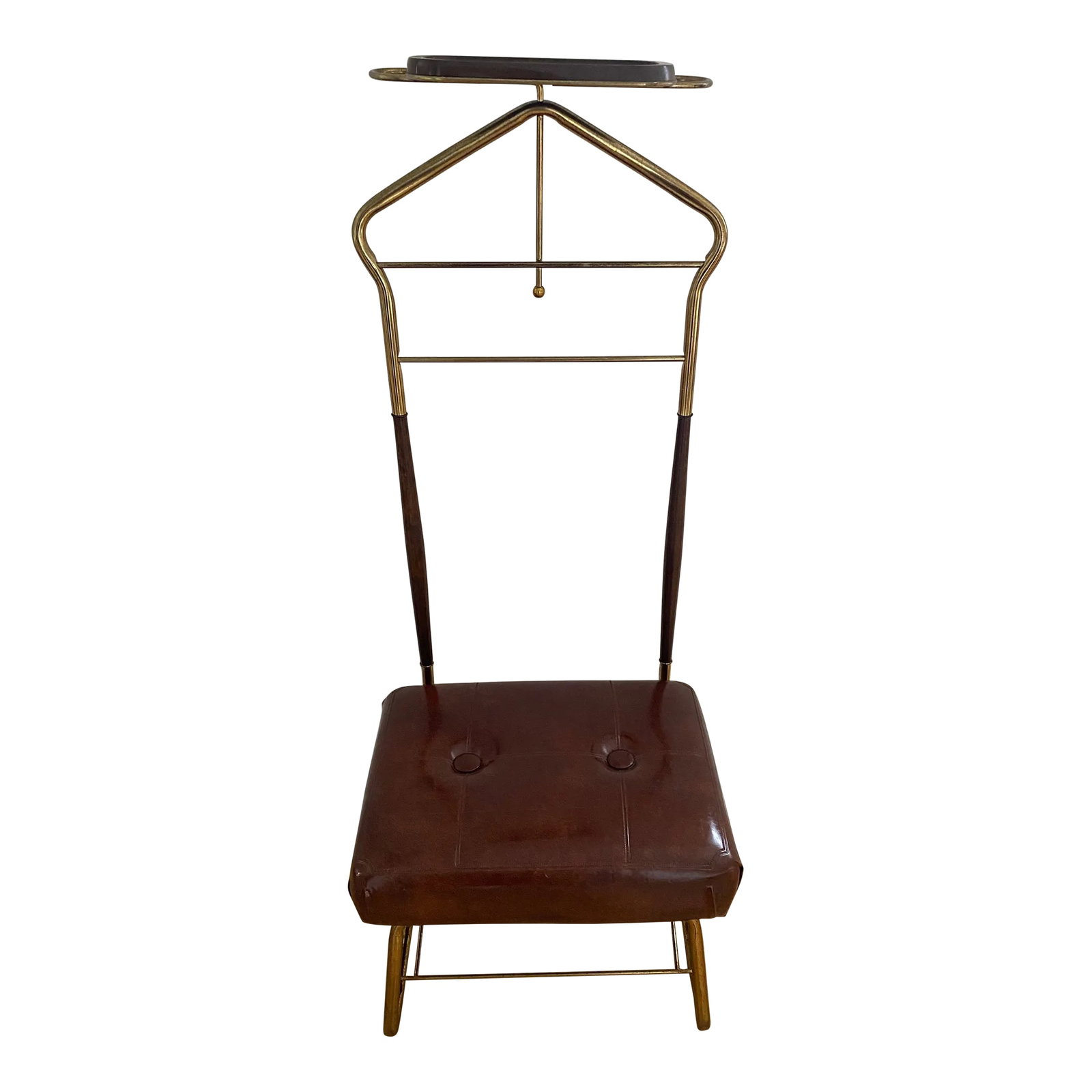 Mid 20th Century Marvelous Mid-Century Modern "Val-O-Seat" Valet Stand/Chair by Pearl Wick: This wonderful mid-century treasure is just what any bedroom or office needs to achieve that ultimate MadMen swank and sophistication. Known as the "Val-O-Seat," this valet stand/chair was created by