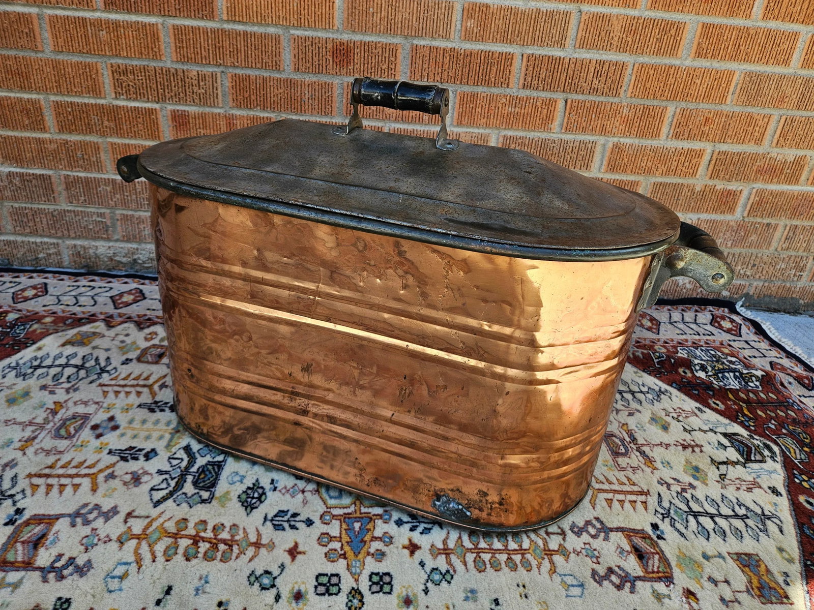 Early 20th Century Vintage Copper Bin With Lid - 2