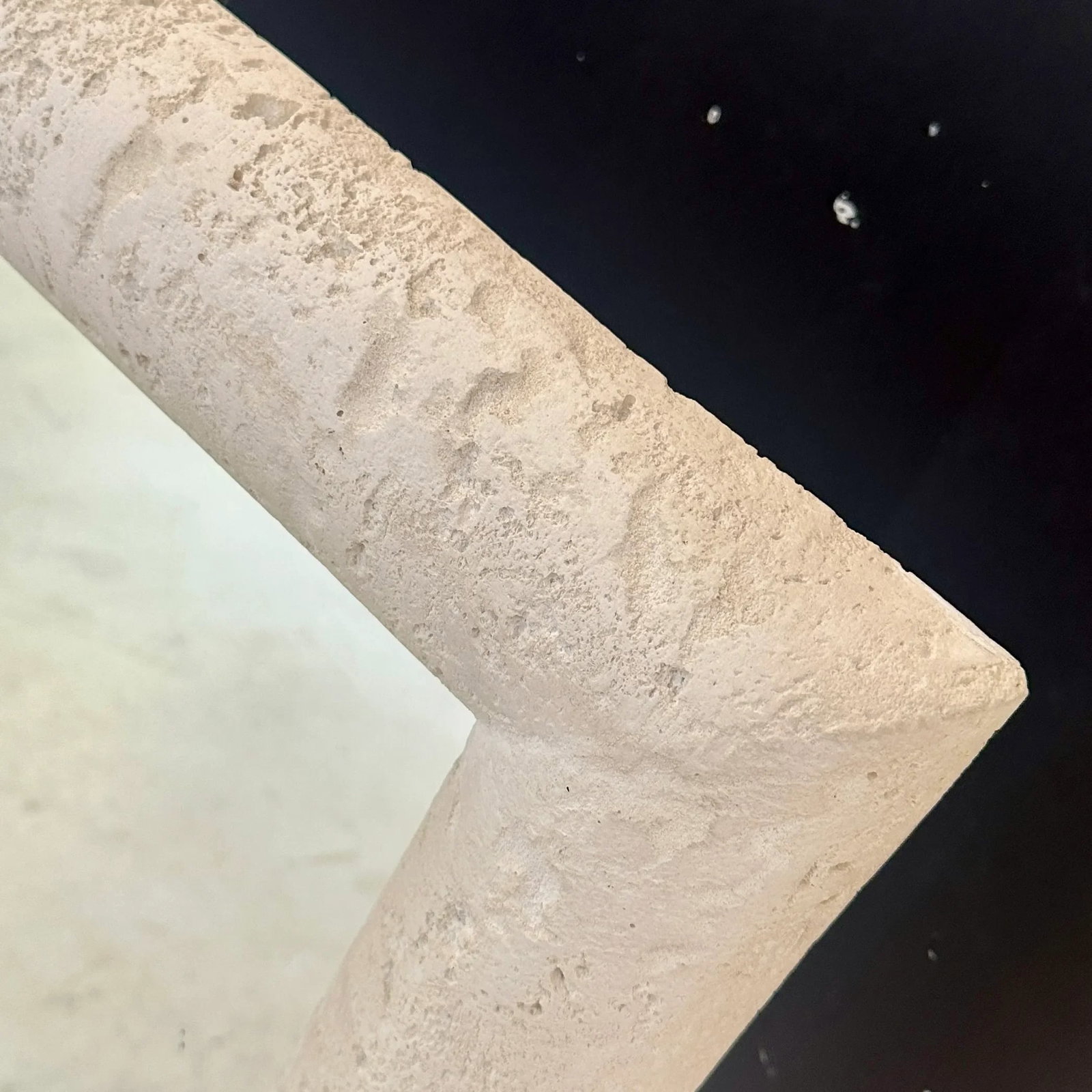 1980s Off White Cast Stone Mirror - 3