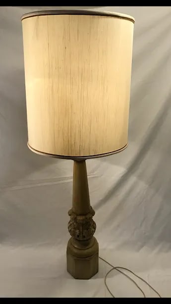 Hand Carved Wooden Lamps Circa 1930 - A Pair - 6