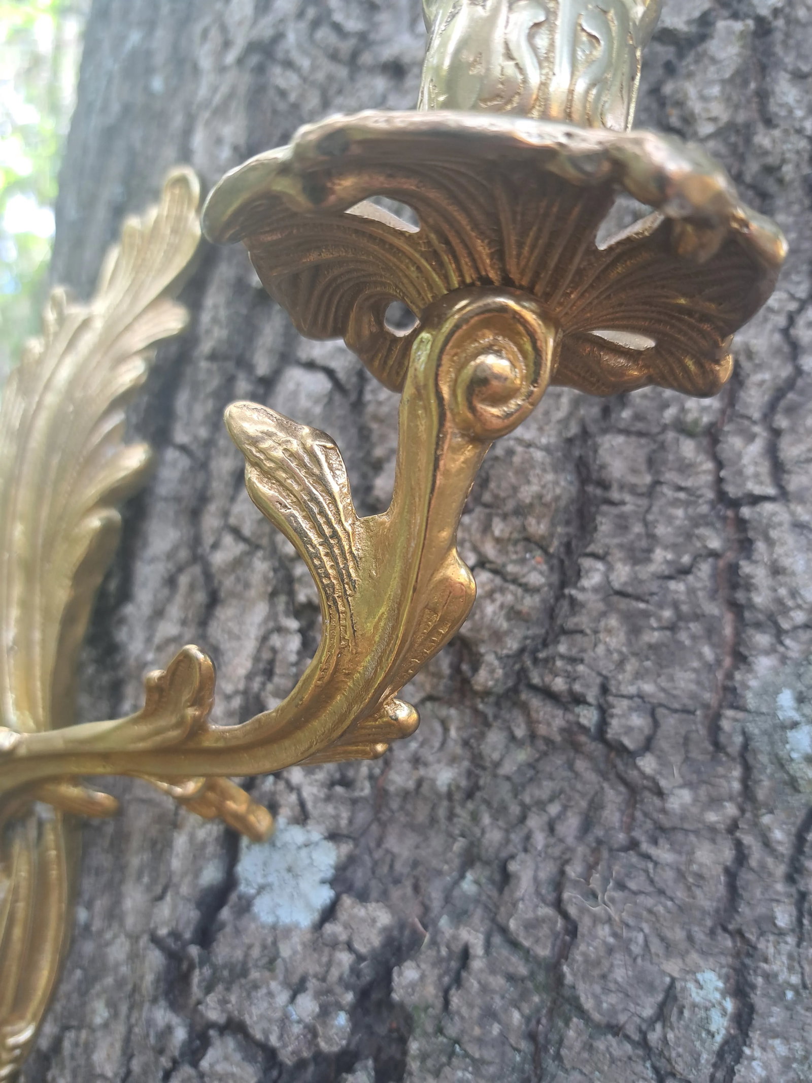 1960s Brass French Louis XV Style Wall Sconces - a Pair - 7