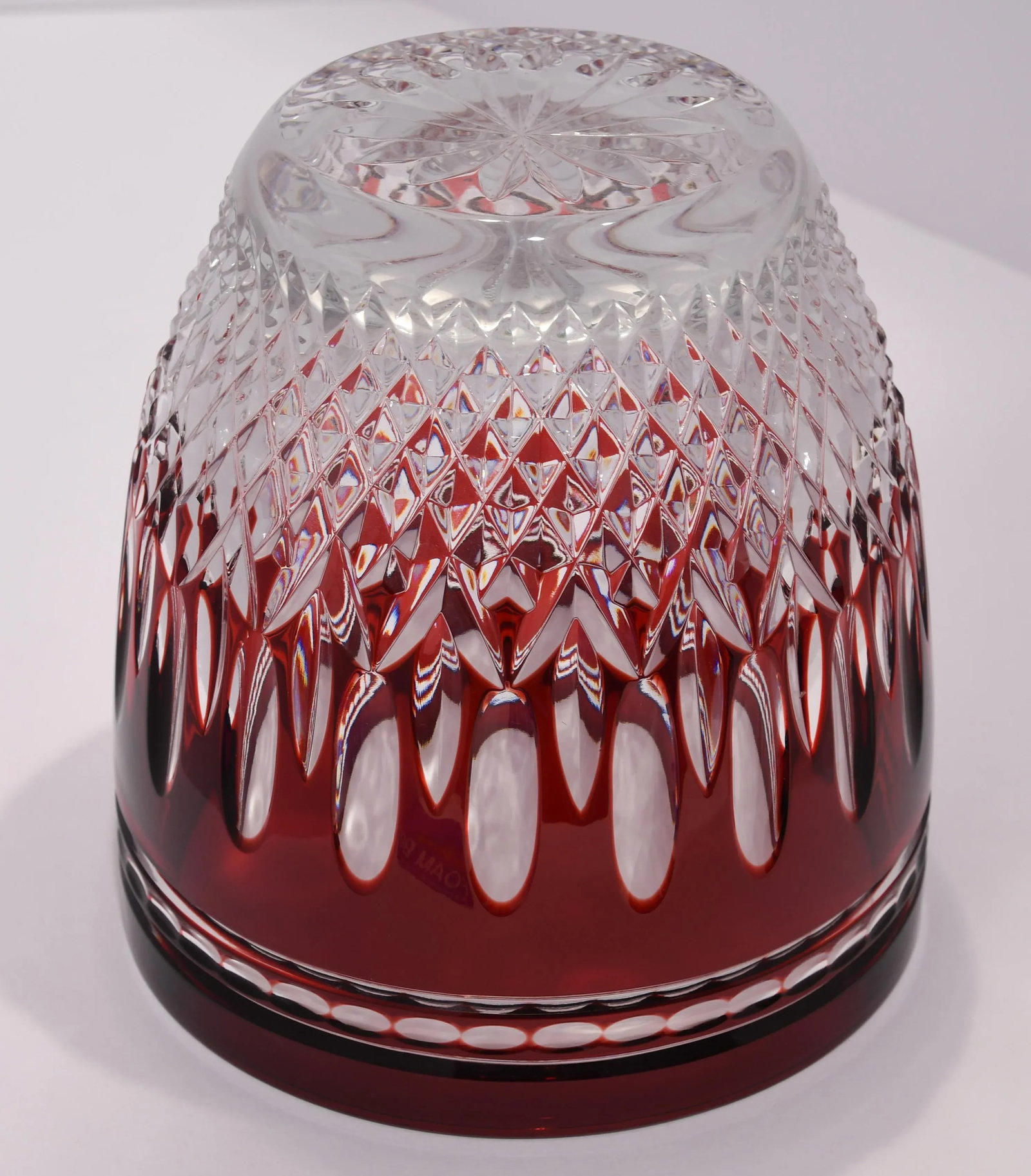 Vintage Waterford Crystal Clarendon Ruby Ice Bucket Red Cut to Clear - 7