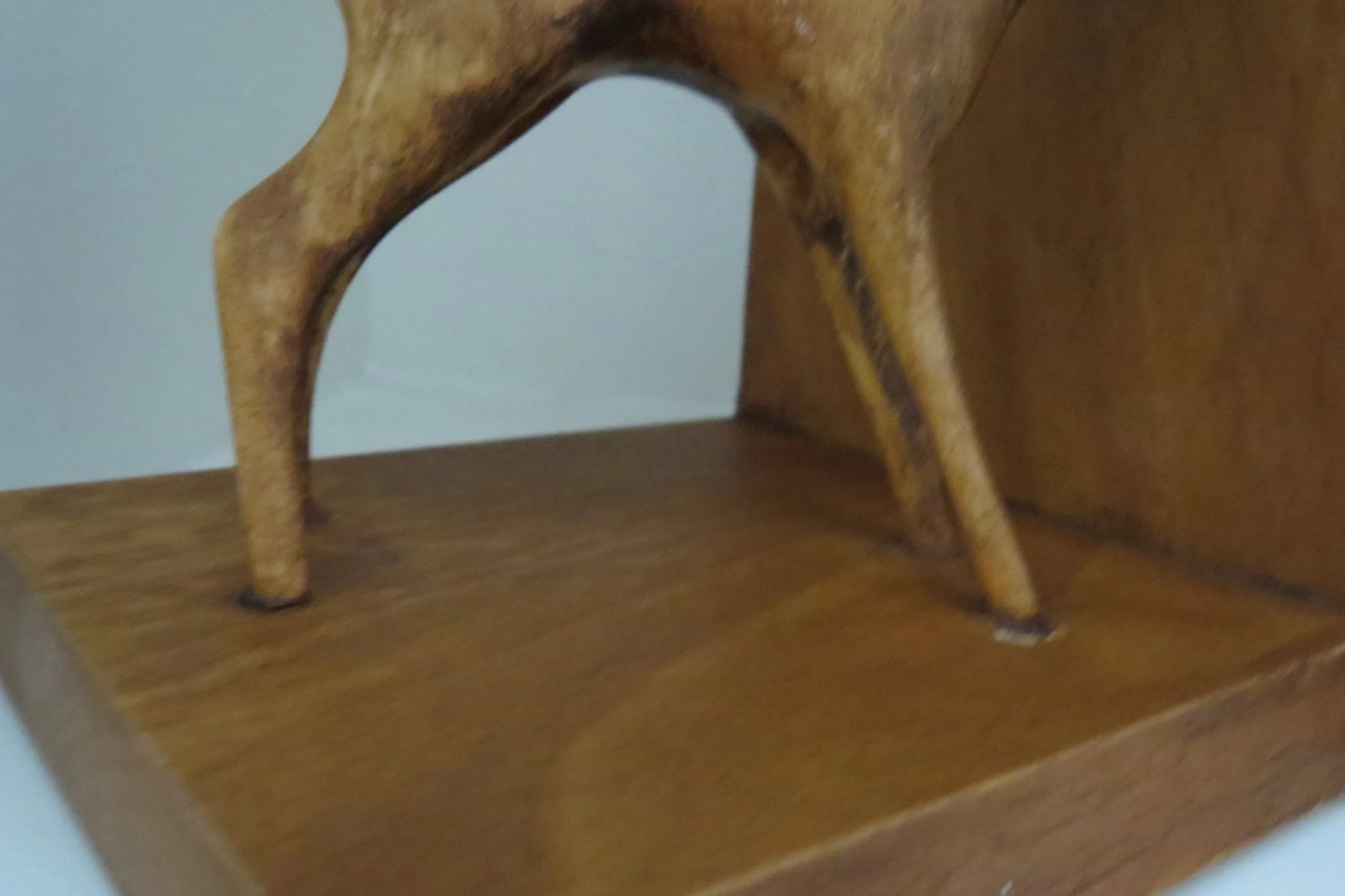 Vintage Mid-Century Modern Wood Deer Bookends, Oberlander Handarbeit Hand Carved in Switzerland - a - 9