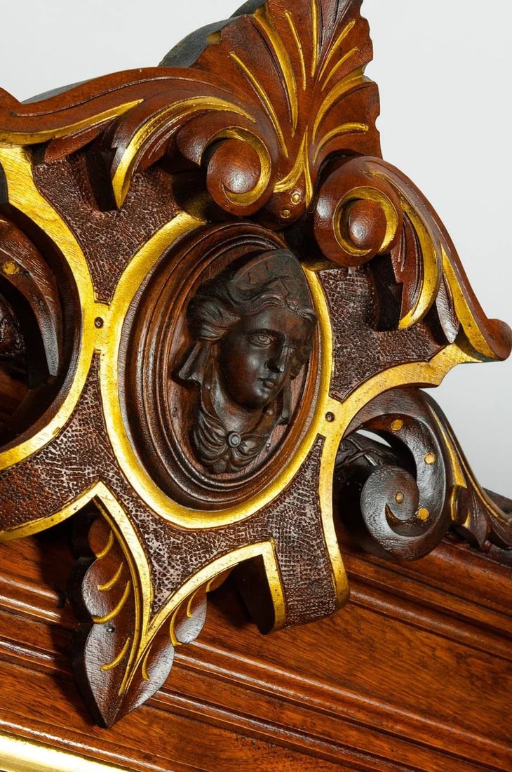 Antique Victorian Walnut Pier Mirror - 10