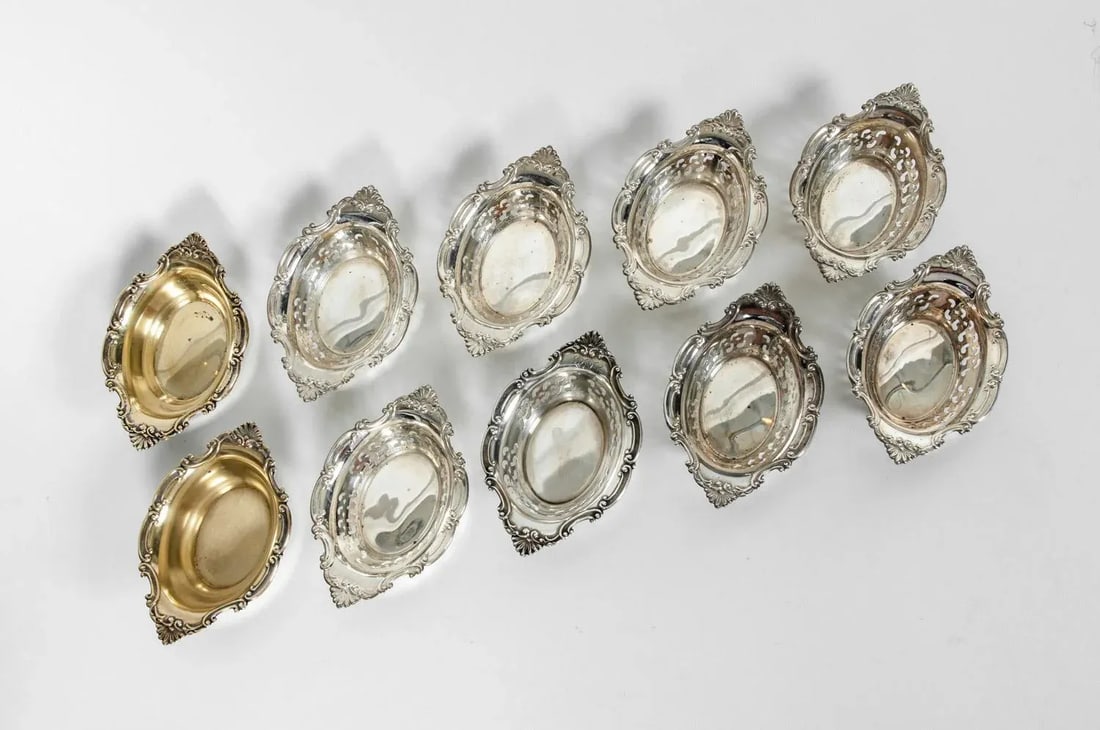 Vintage Sterling Silver Tableware - Set of 10 - 6