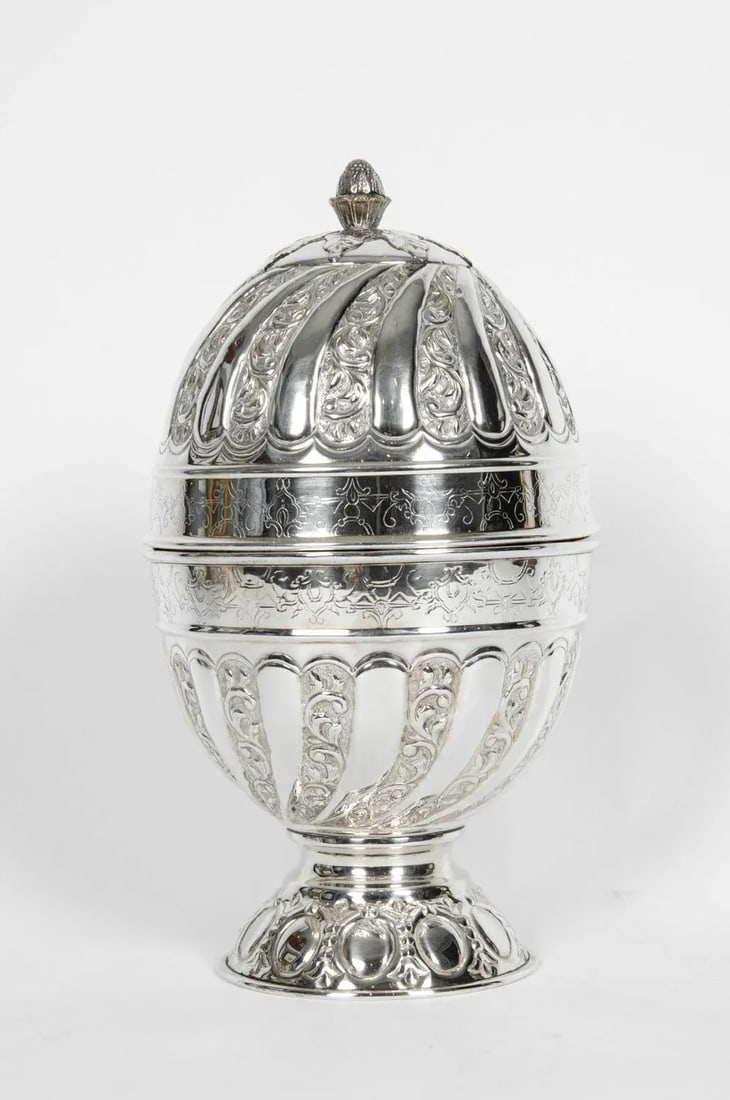 Sheffield Silver Plated Egg Shape Liquor Cave - 7 Piece Set - 12
