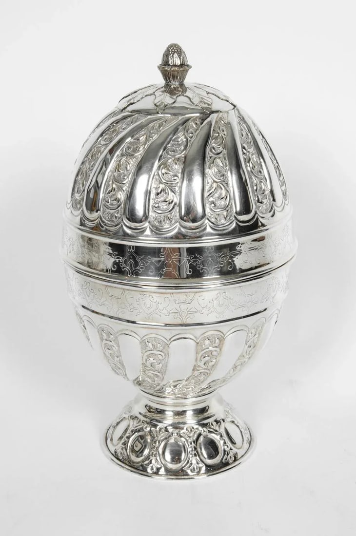 Sheffield Silver Plated Egg Shape Liquor Cave - 7 Piece Set - 13