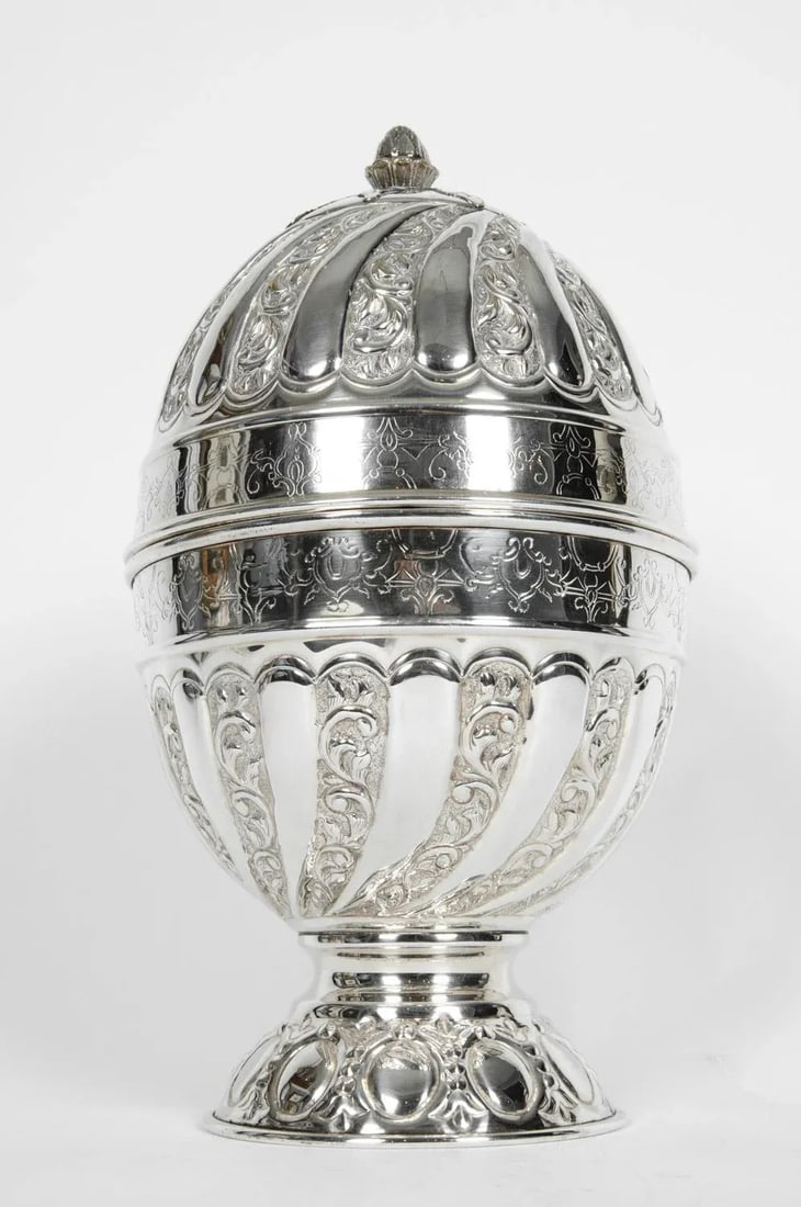 Sheffield Silver Plated Egg Shape Liquor Cave - 7 Piece Set - 2