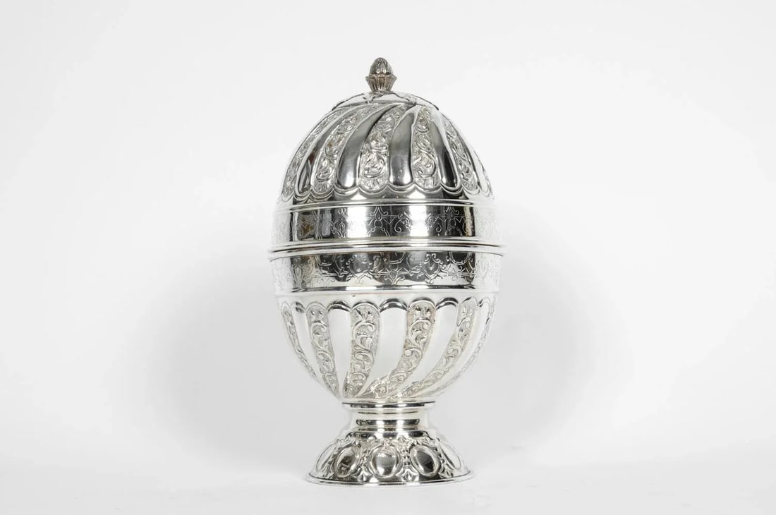 Sheffield Silver Plated Egg Shape Liquor Cave - 7 Piece Set - 3