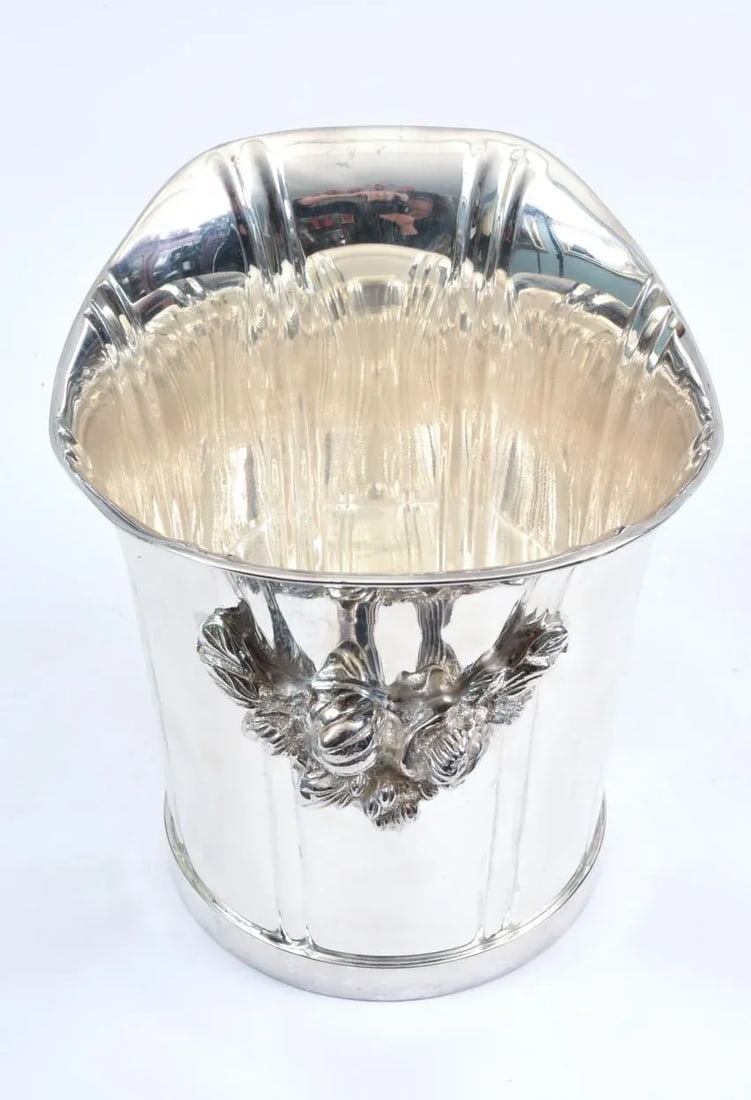 Large English Sheffield Silver Plated Champagne Cooler With Ice Bucket - 11