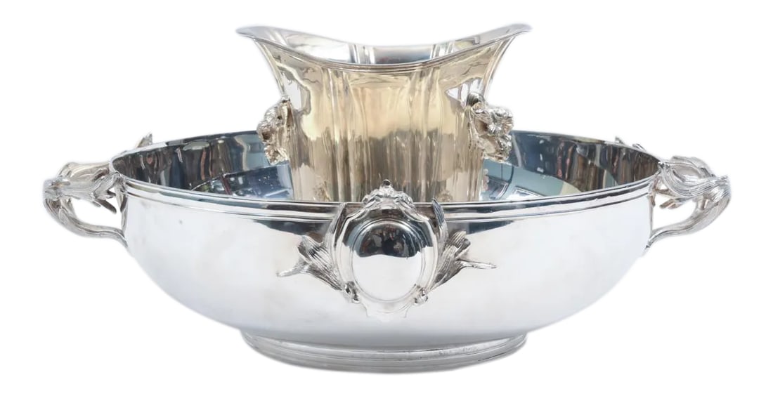 Large English Sheffield Silver Plated Champagne Cooler With Ice Bucket (1 of 13)