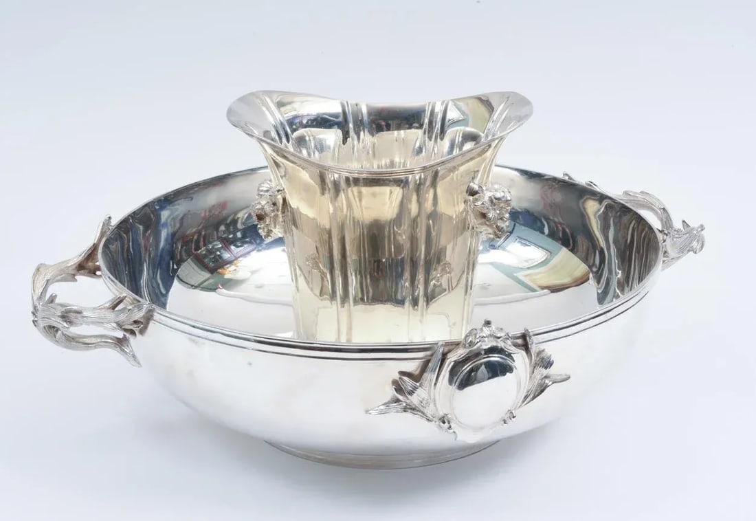 Large English Sheffield Silver Plated Champagne Cooler With Ice Bucket - 3