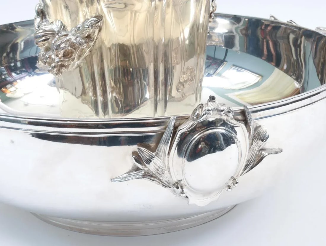 Large English Sheffield Silver Plated Champagne Cooler With Ice Bucket - 4