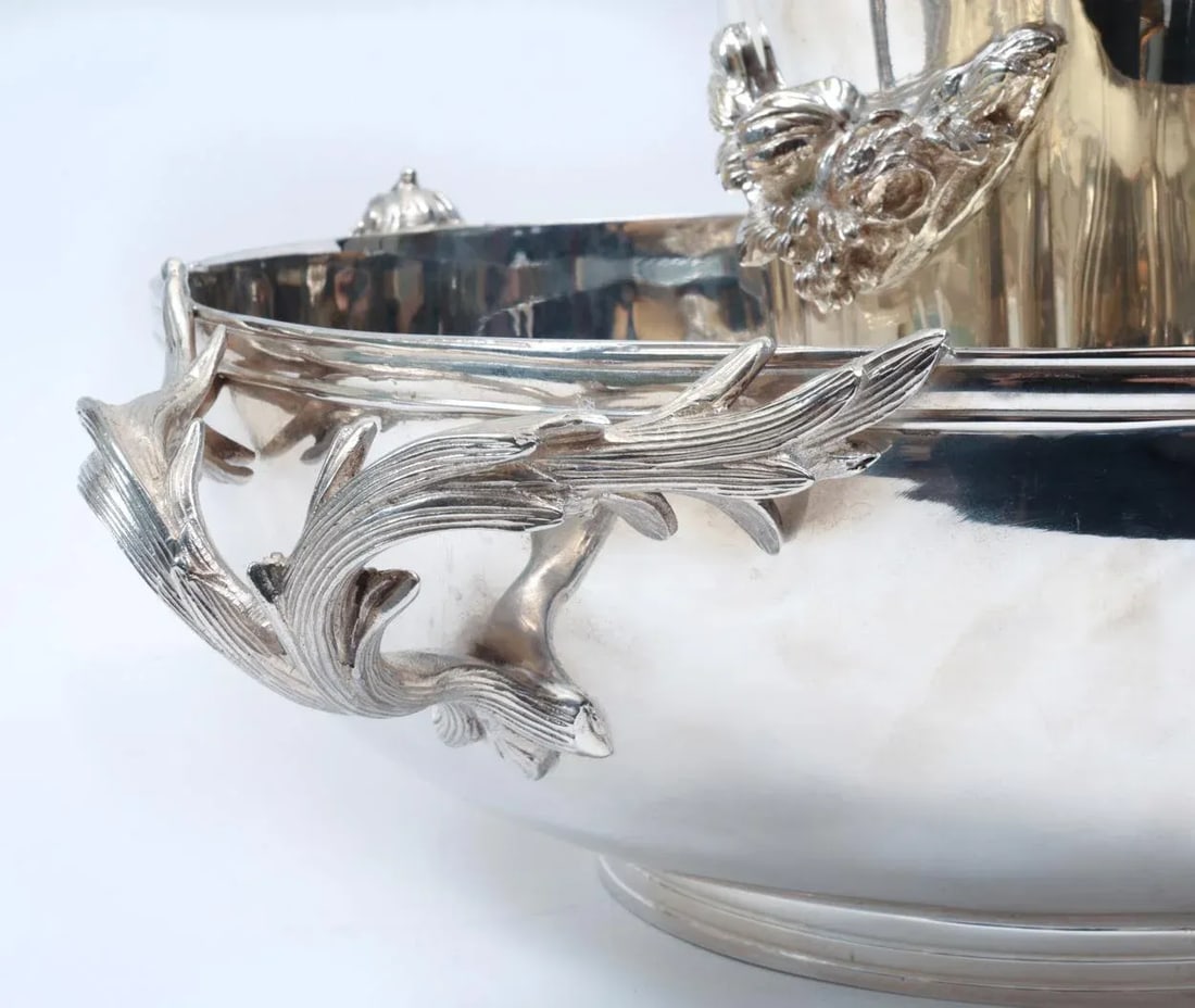 Large English Sheffield Silver Plated Champagne Cooler With Ice Bucket - 8