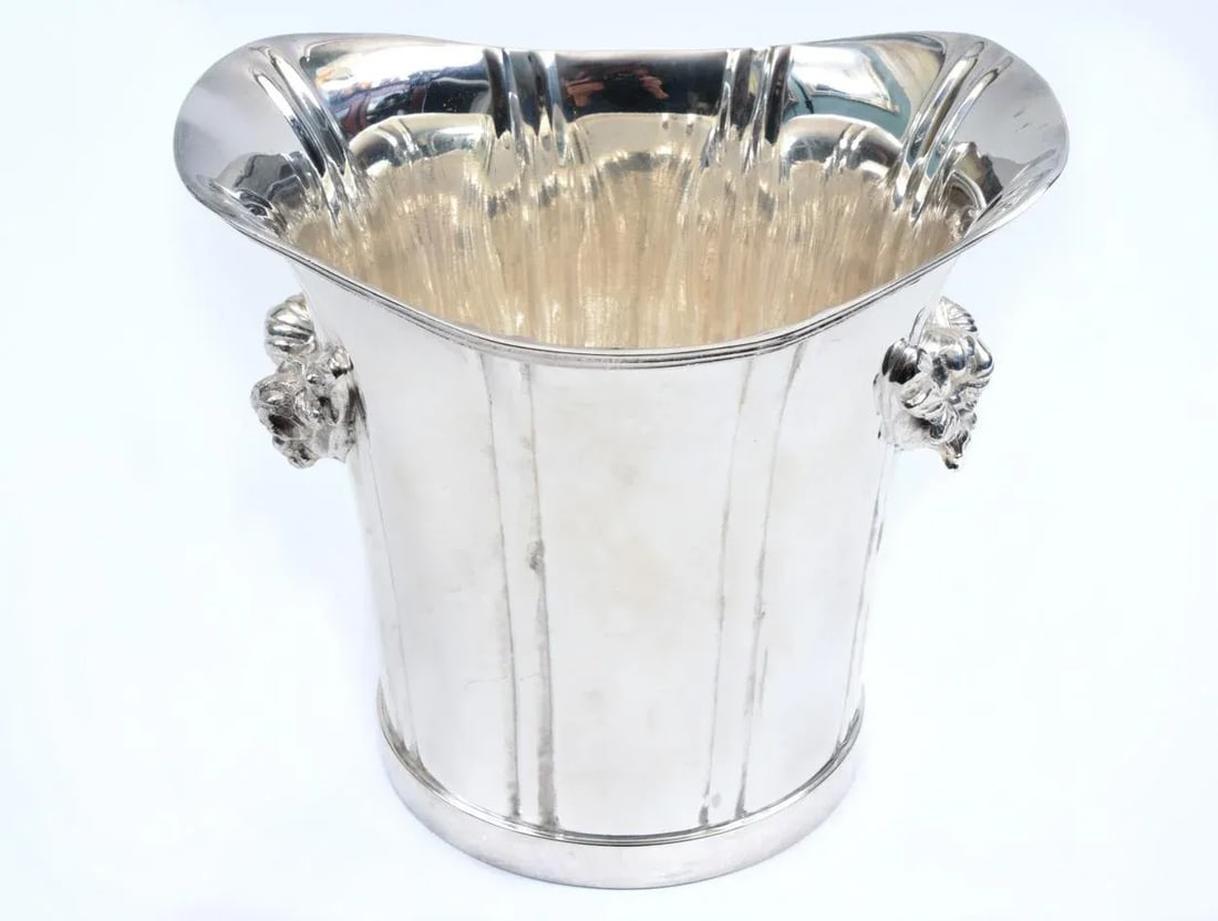 Large English Sheffield Silver Plated Champagne Cooler With Ice Bucket - 9
