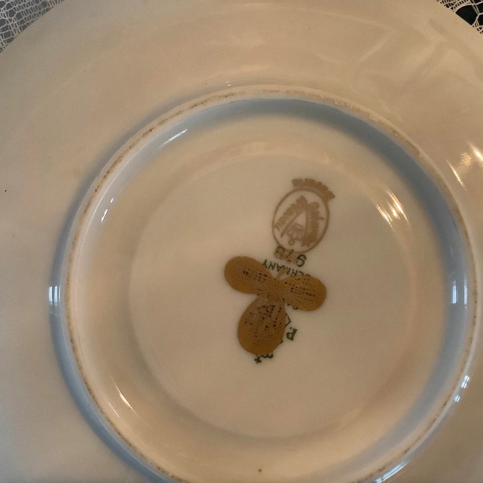 Bavarian Gilded Nymphs and Fairies Motif Tea Cup & Plates - 10