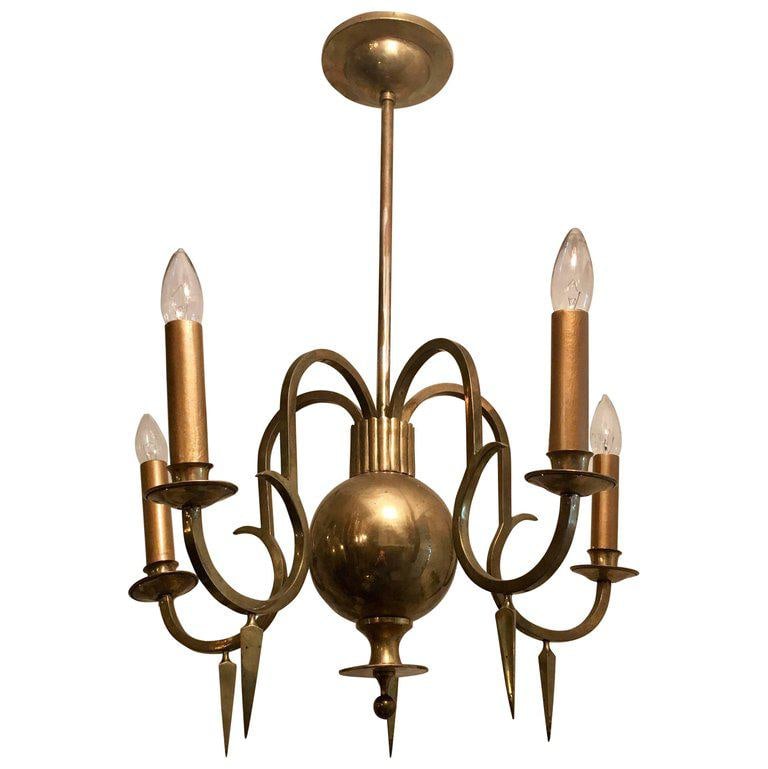 1920 Swedish Grace Bronze Chandelier - 10