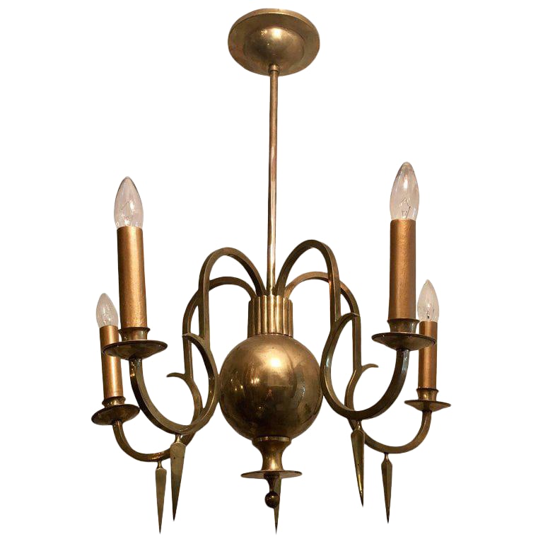 1920 Swedish Grace Bronze Chandelier (1 of 10)