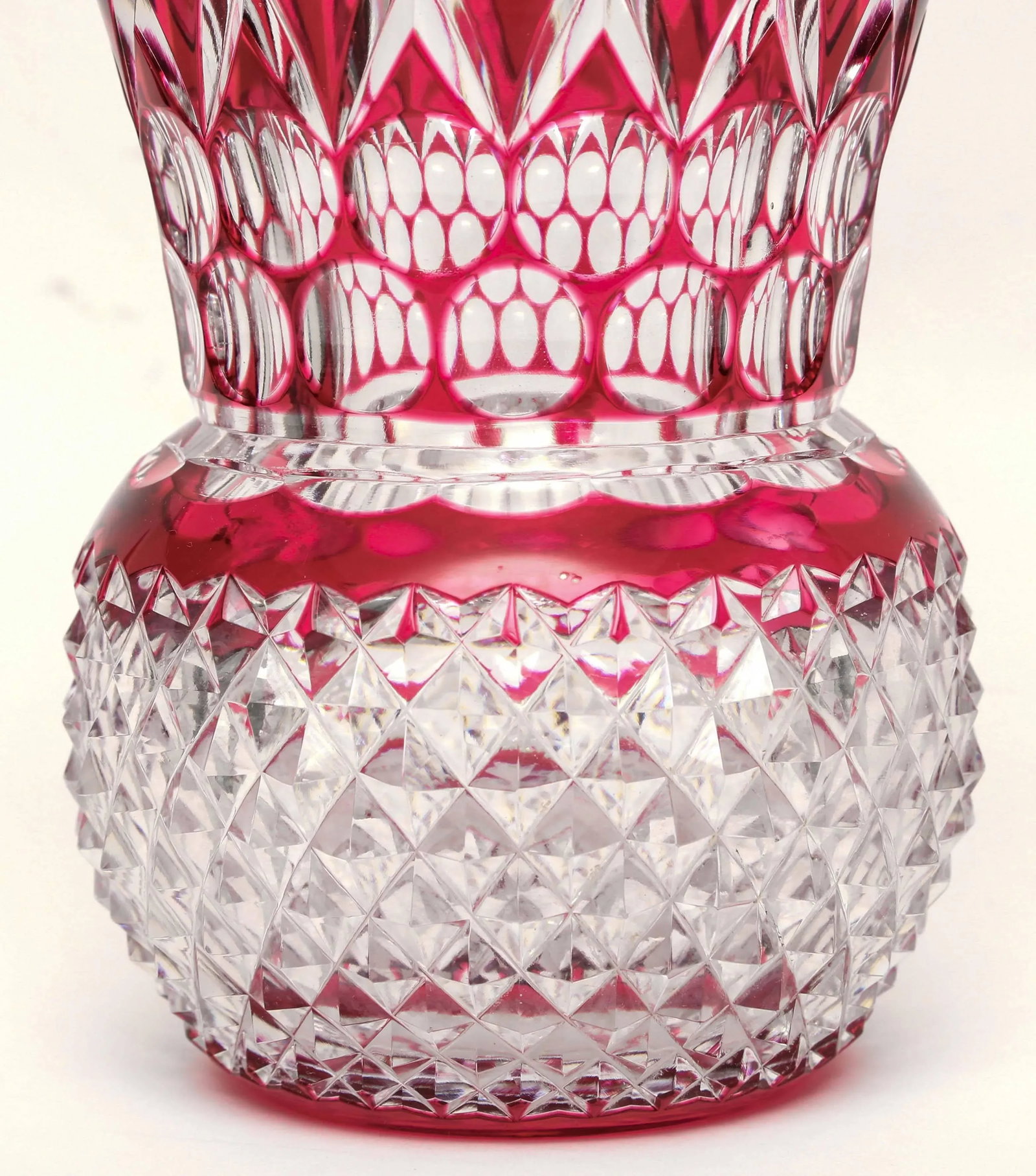 Tall Heavy Cut Vase, Antique Val Saint Lambert - 2