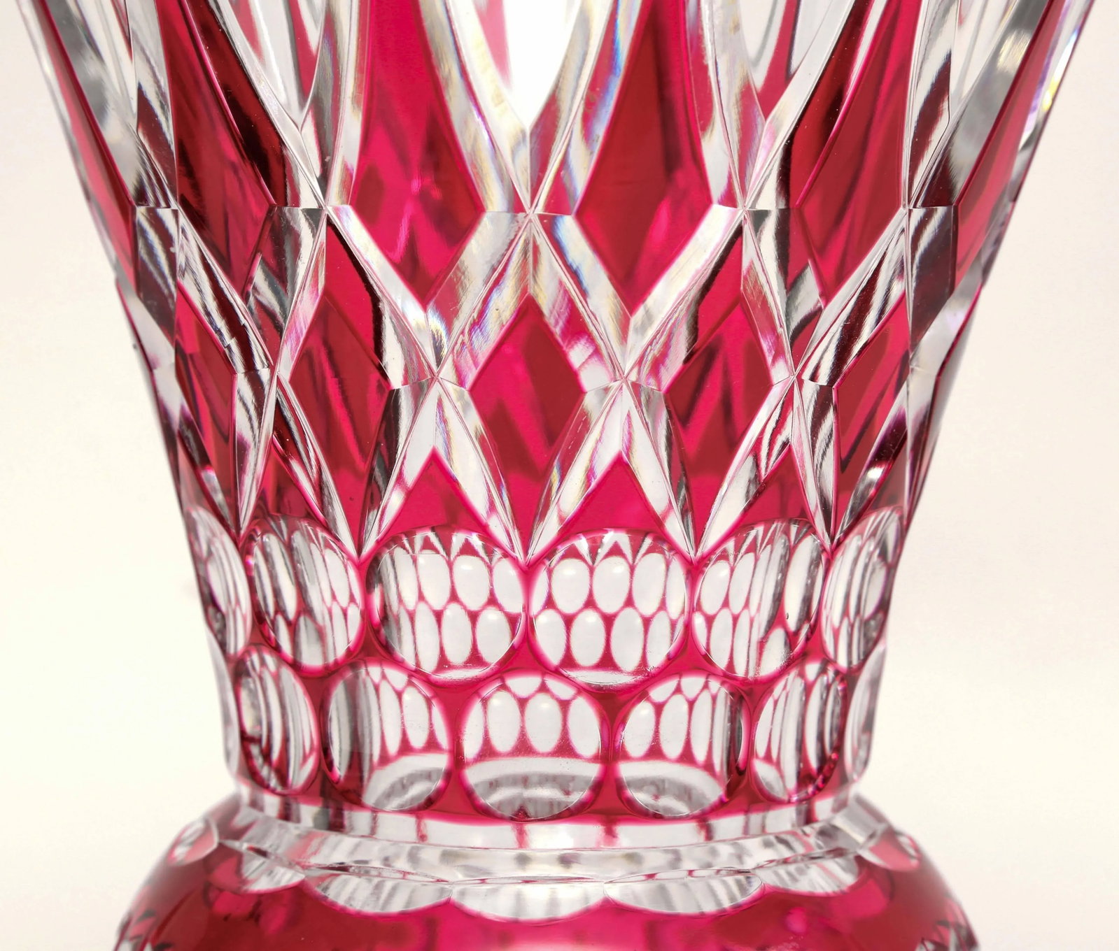 Tall Heavy Cut Vase, Antique Val Saint Lambert - 4
