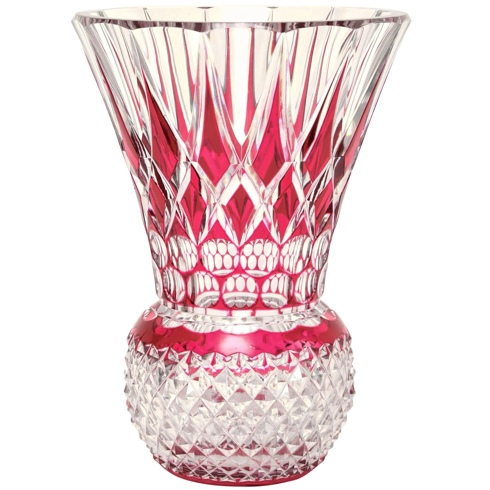 Tall Heavy Cut Vase, Antique Val Saint Lambert - 6