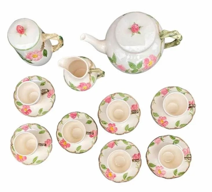 Vintage Franciscan Desert Rose Complete Tea Set- 17 Pieces - 4