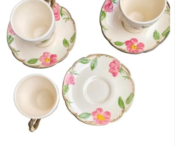 Vintage Franciscan Desert Rose Complete Tea Set- 17 Pieces - 8