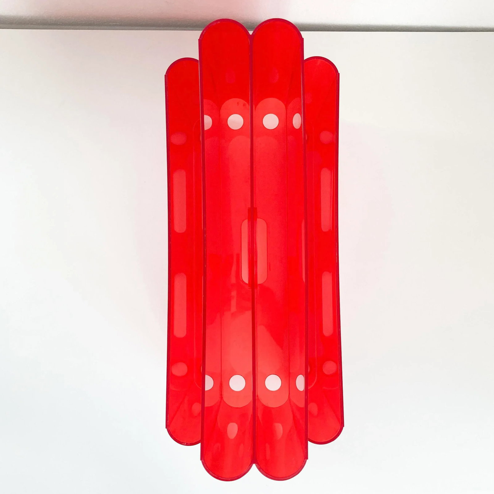 Giotto Stoppino for Kartell Translucent Red Magazine Holder, 1972 Italian Plastic Magazine Rack - 7