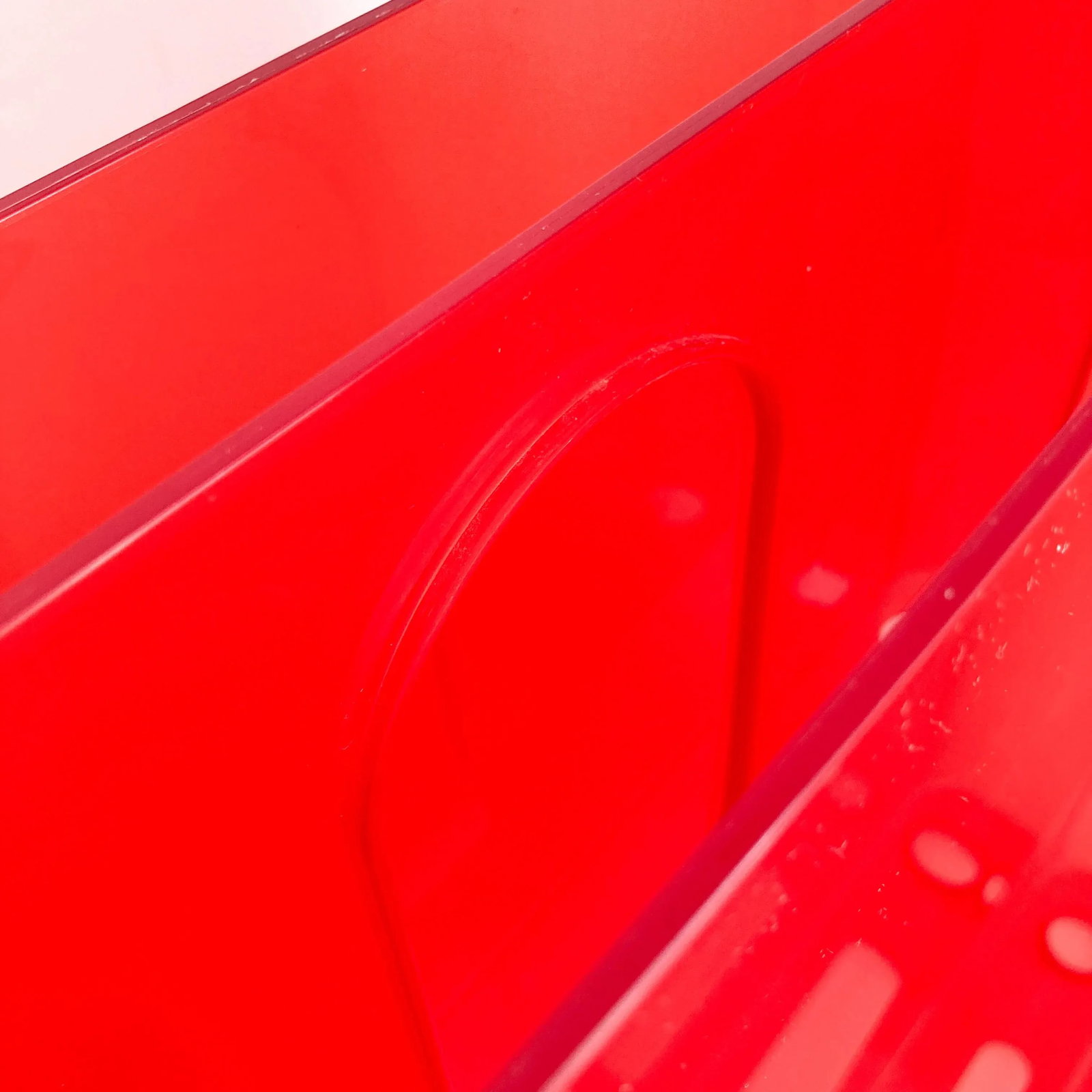 Giotto Stoppino for Kartell Translucent Red Magazine Holder, 1972 Italian Plastic Magazine Rack - 9