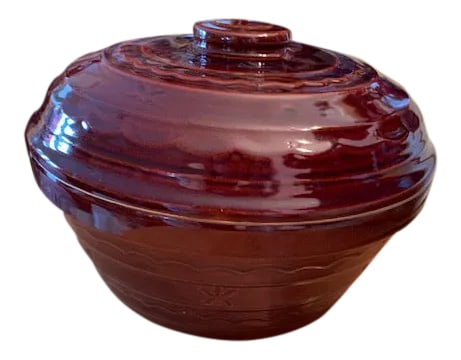 Mid-Century Modern Mar-Crest: Mid Century Mar-Crest Dutch Oven With Cover, Lidded Casserole Dish, Daisy and Dot, Warm Colorado Brown, Vintage. Lid and Casserole Dish - 2 pieces. Mar-crest Old Fashioned Stoneware was produced from