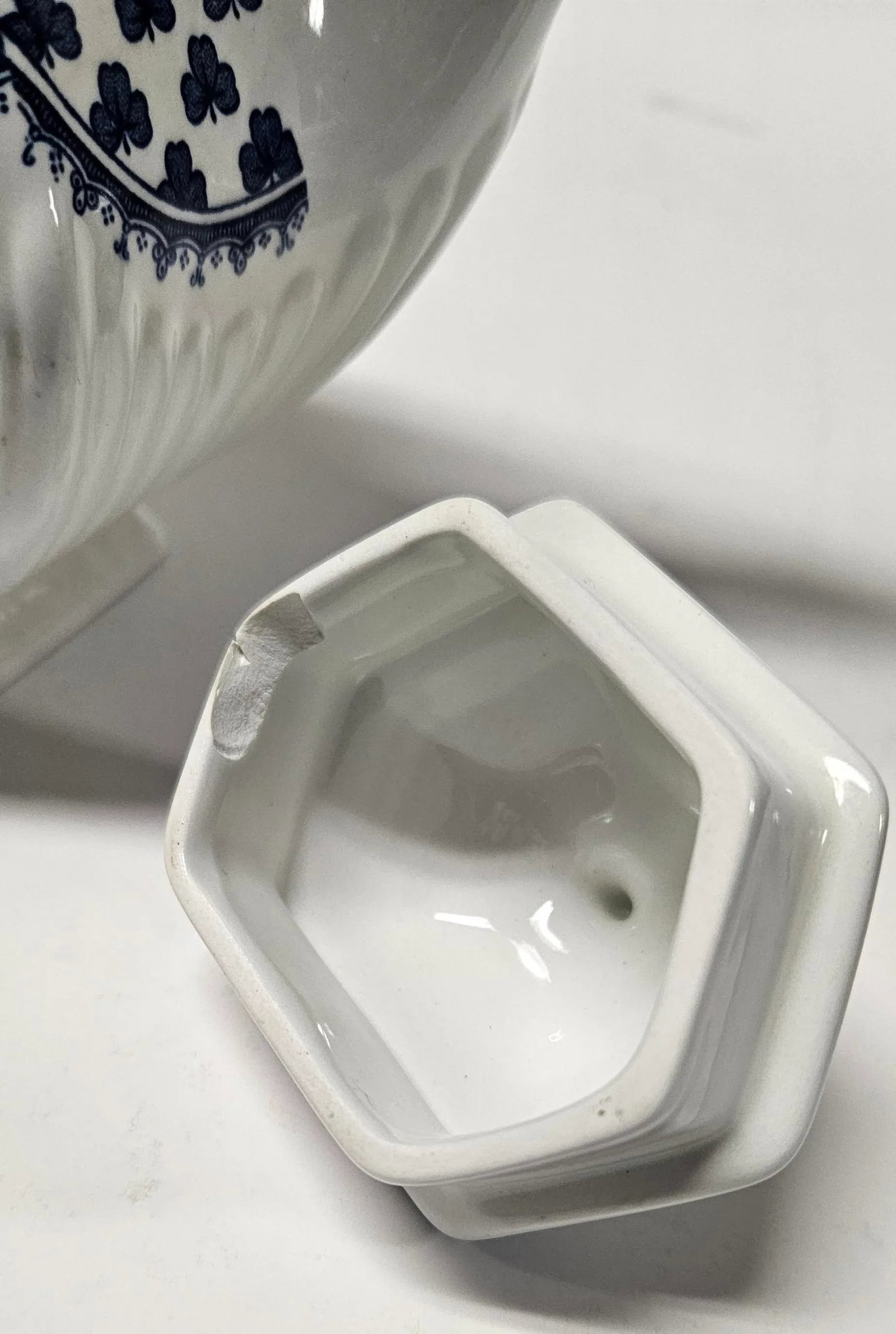 Late 20th Century Adams "Brentwood" Ironstone Luncheon Set, Made in England, Blue Backstamp- 39 Piec - 10