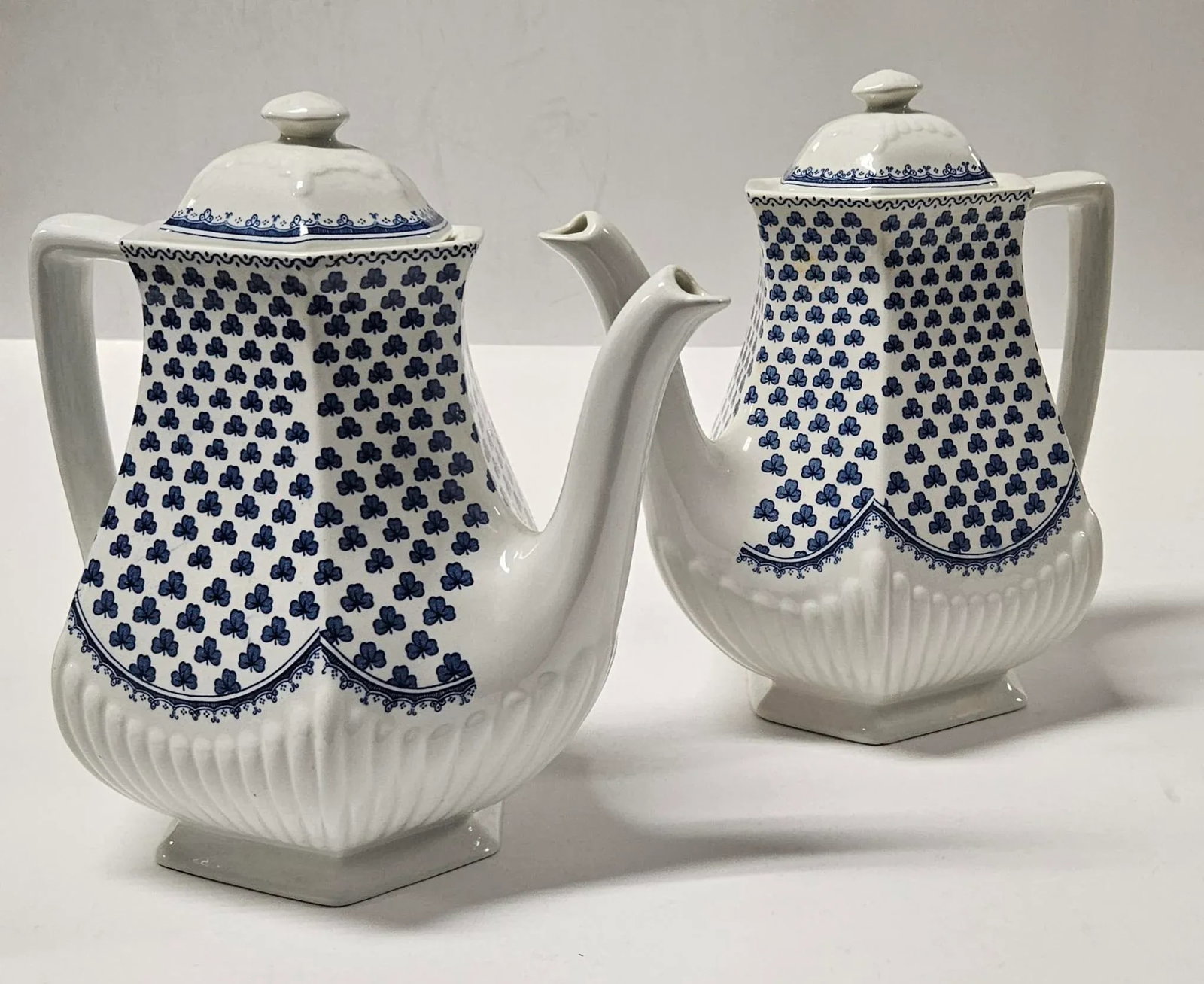 Late 20th Century Adams "Brentwood" Ironstone Luncheon Set, Made in England, Blue Backstamp- 39 Piec - 2