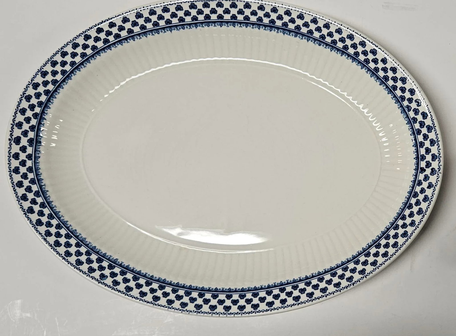 Late 20th Century Adams "Brentwood" Ironstone Luncheon Set, Made in England, Blue Backstamp- 39 Piec - 5