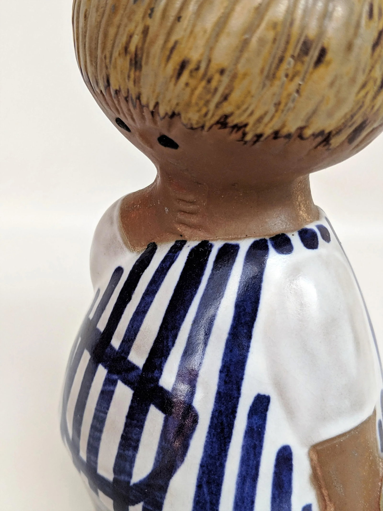 Lisa Larson Gustavsberg Sweden Malin Boy With Teddy Bear Figurine - 10