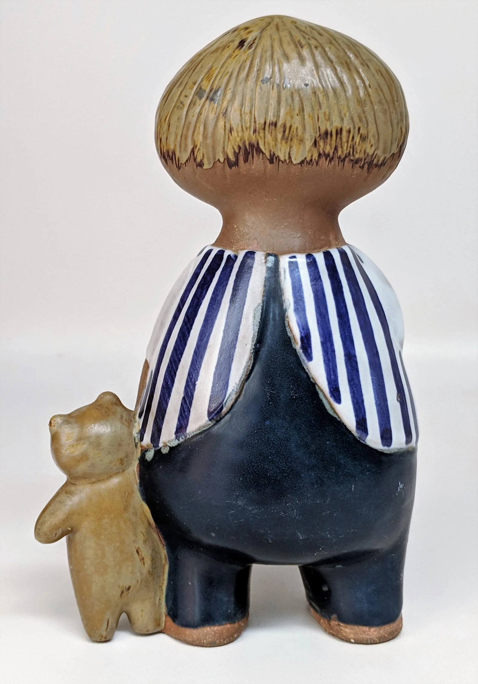Lisa Larson Gustavsberg Sweden Malin Boy With Teddy Bear Figurine - 4