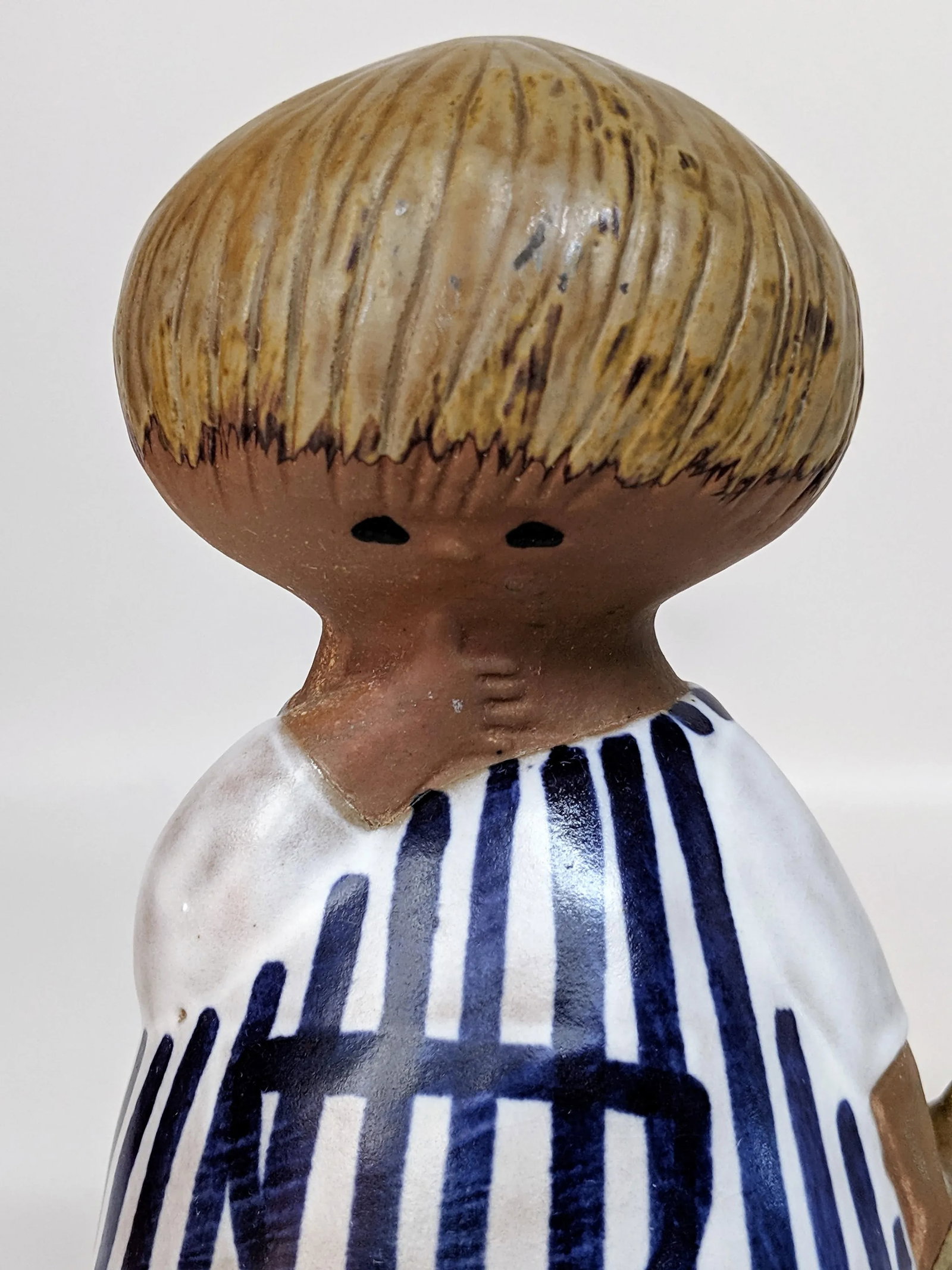 Lisa Larson Gustavsberg Sweden Malin Boy With Teddy Bear Figurine - 6
