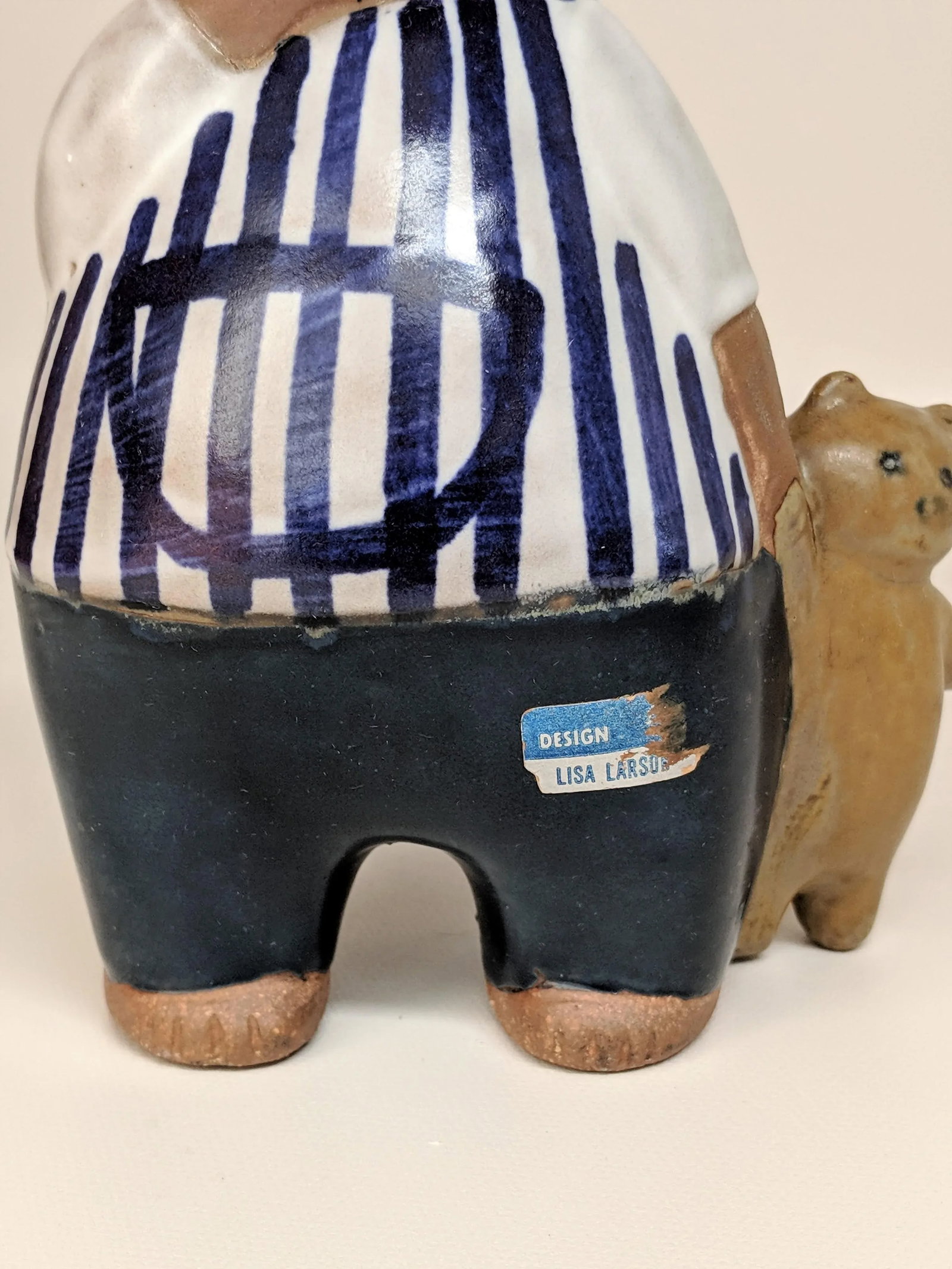 Lisa Larson Gustavsberg Sweden Malin Boy With Teddy Bear Figurine - 7