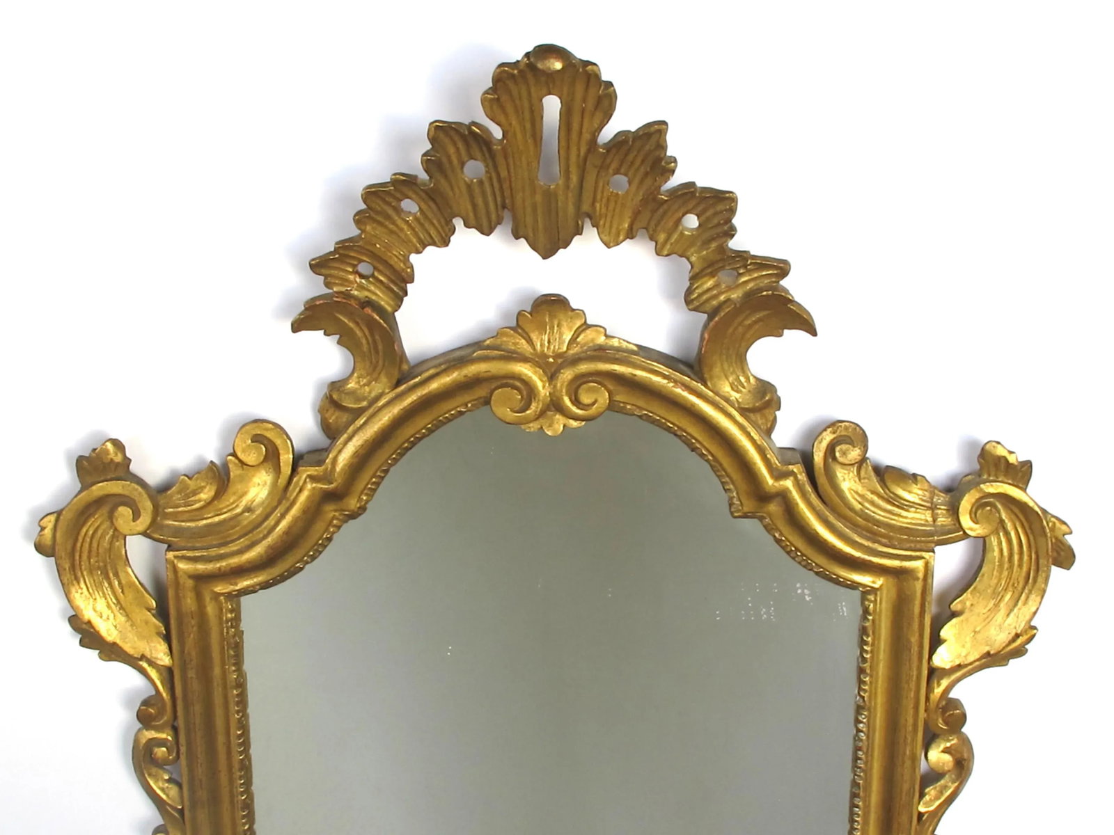 Antique Italian Rococo Style Carved Giltwood Mirror - 2