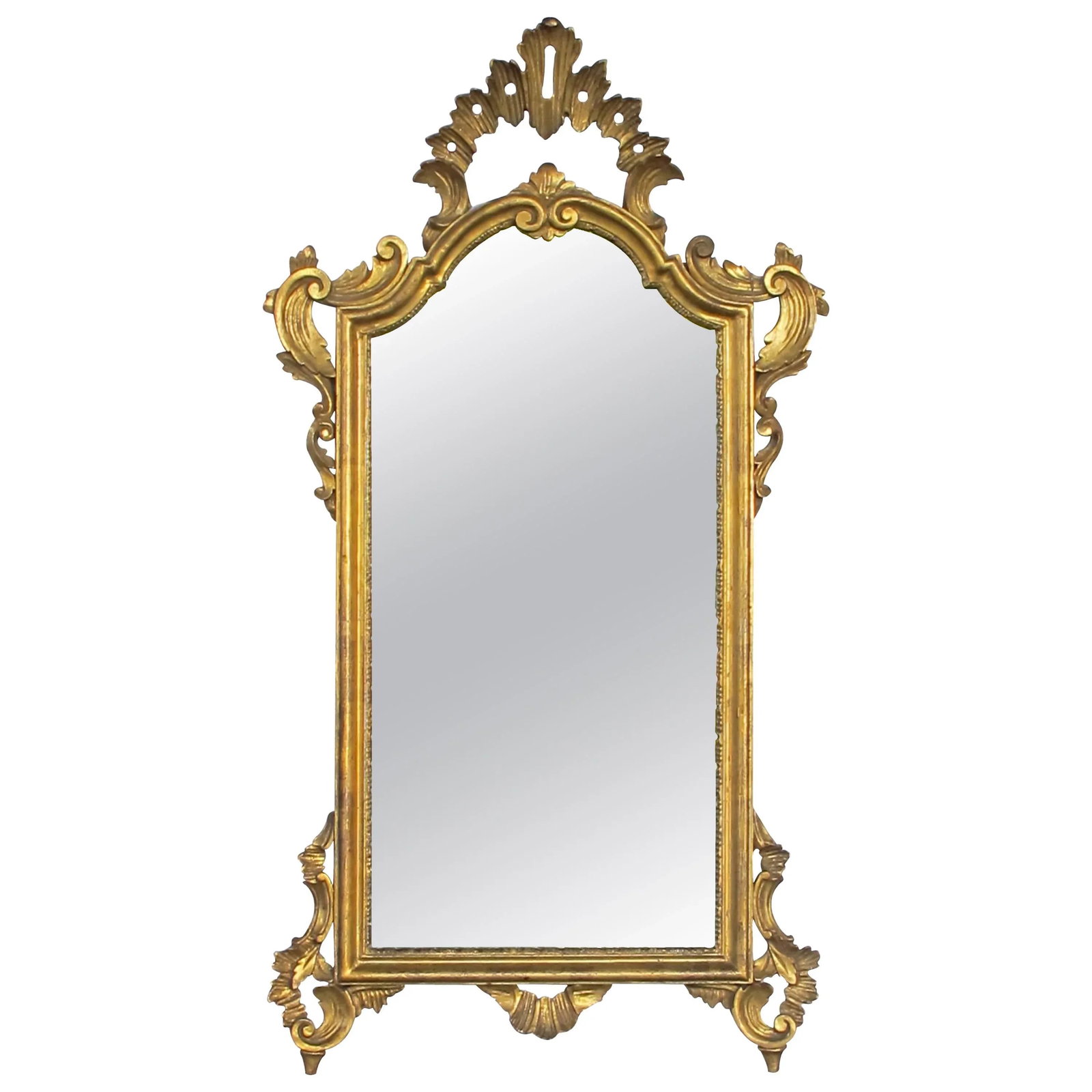 Antique Italian Rococo Style Carved Giltwood Mirror - 5